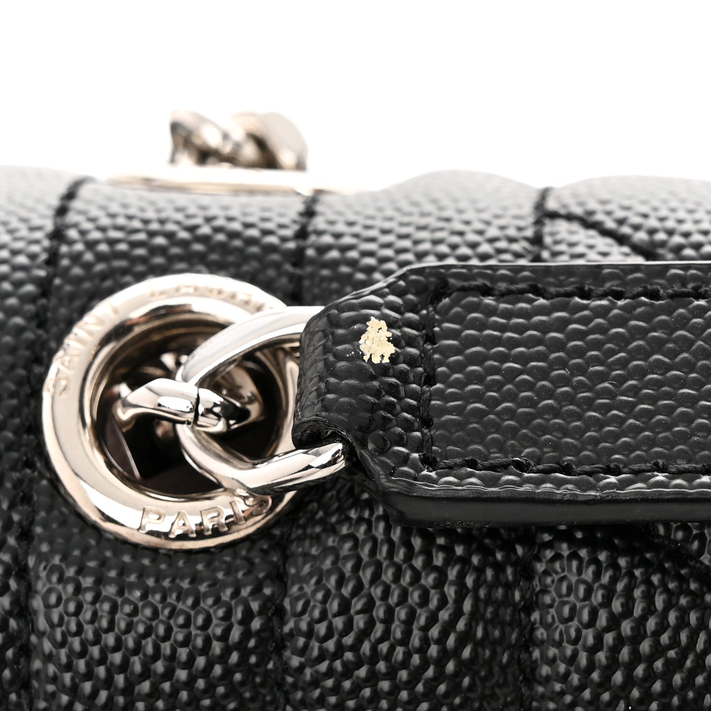 Grain De Poudre Textured Mixed Matelasse Triquilt Medium Monogram Satchel Black
