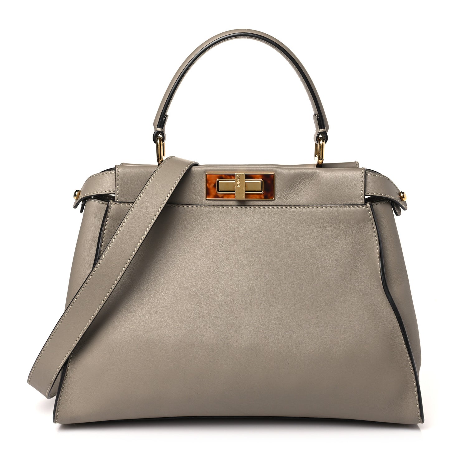 Vitello Seta Plexiglass Tortoise Medium Peekaboo Iconic Satchel Tortora