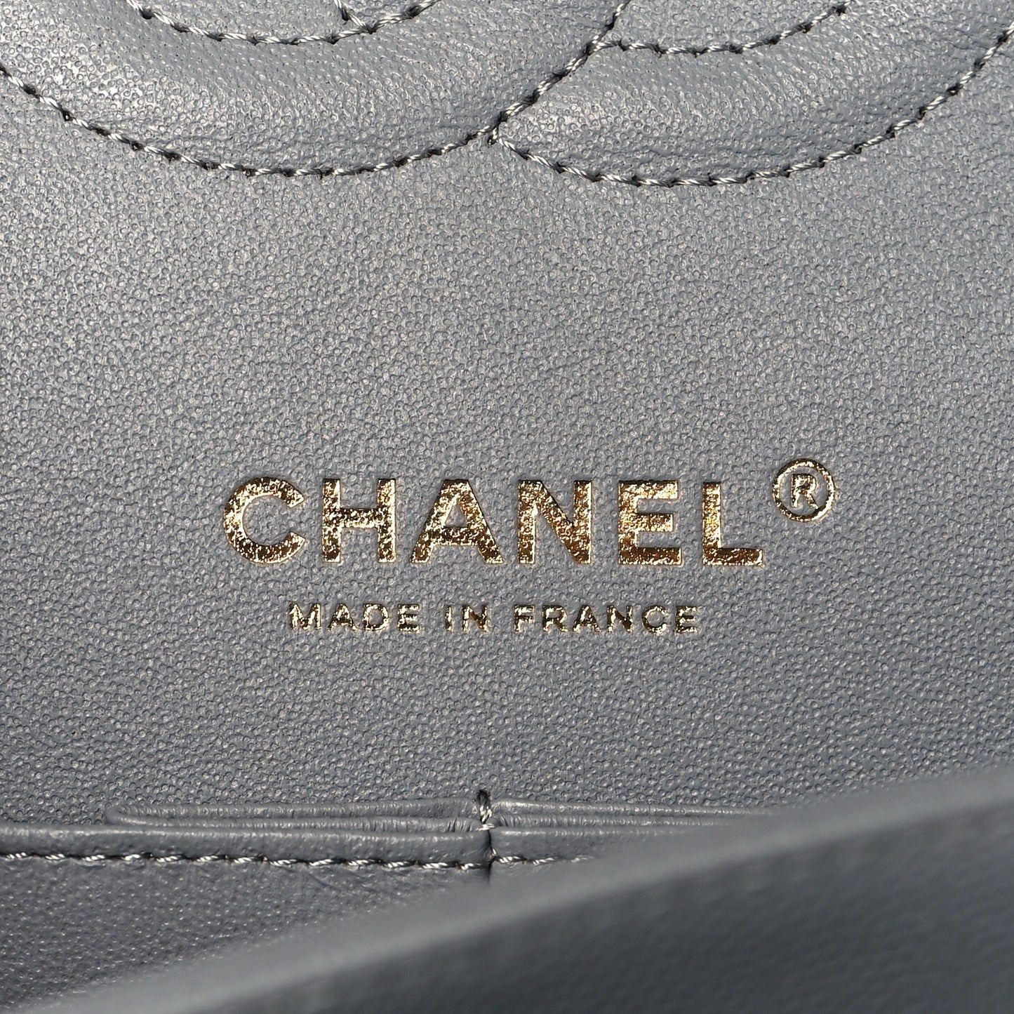Caviar Quilted Medium Double Flap Grey