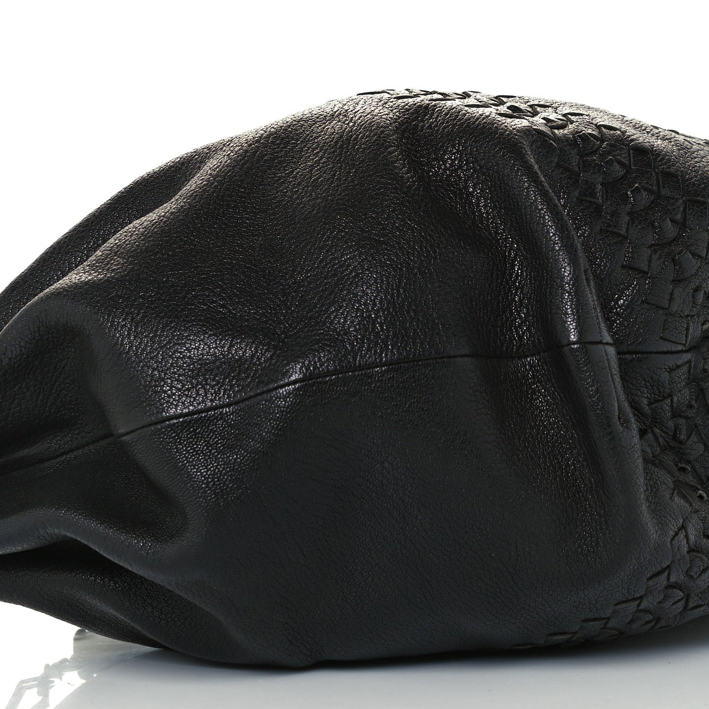 Cervo Deerskin Woven Hobo Black
