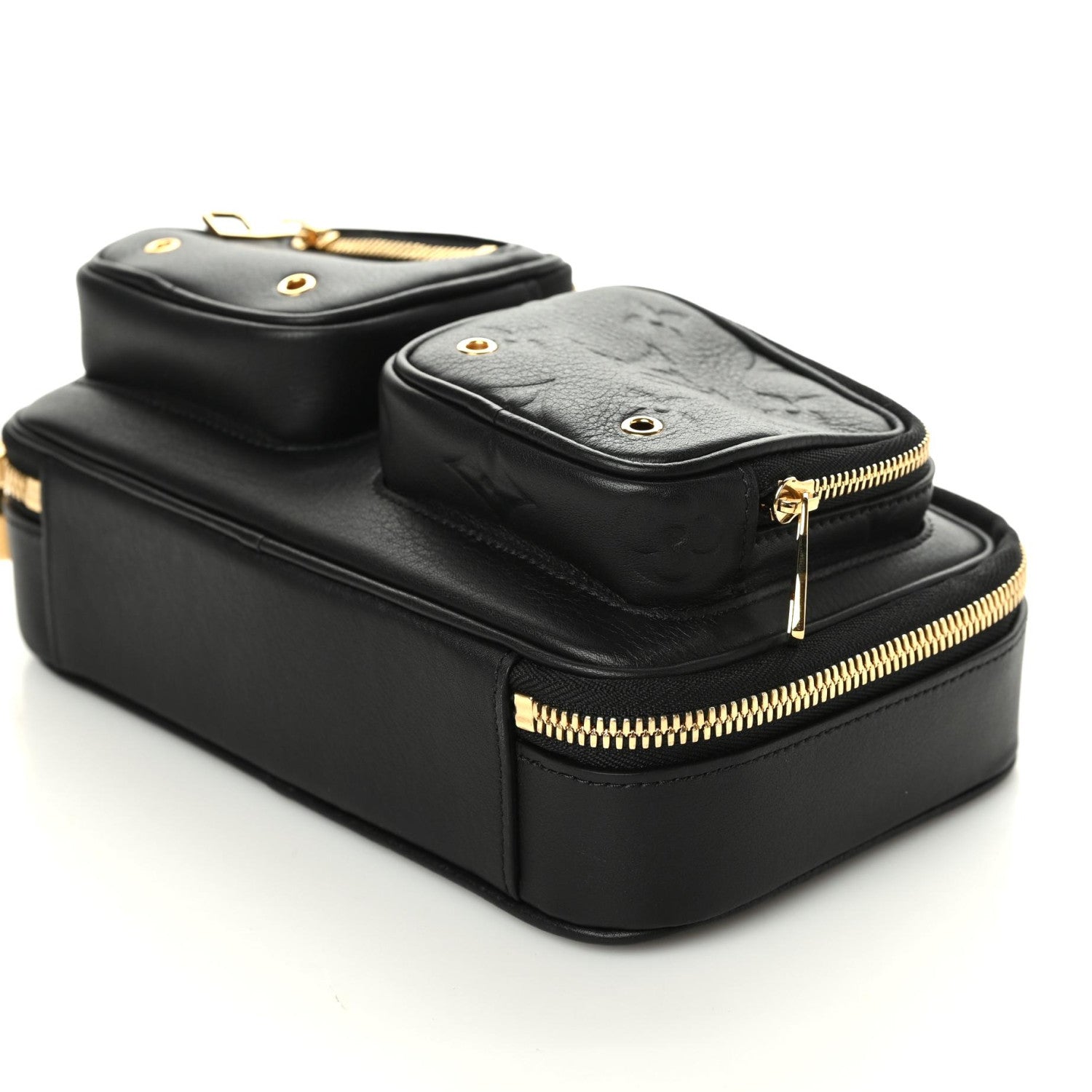 Louis Vuitton Calfskin Monogram Embossed Utility Bag Black 7 of 9