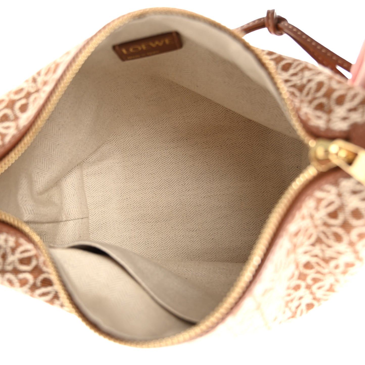 Jacquard Anagram Calfskin Small Cubi Bag Tan Pecan
