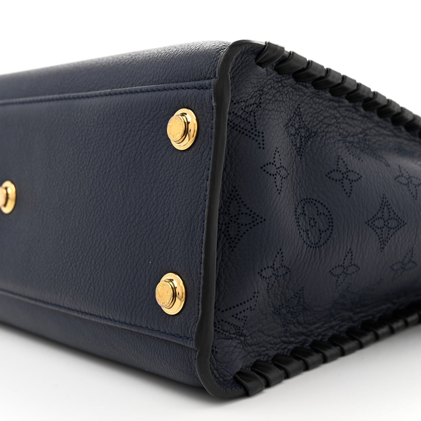 Calfskin Mahina Braided On My Side MM Navy