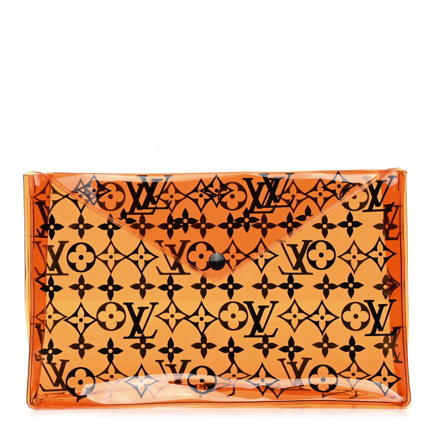 PVC Monogram Printed Envelope Pouch Orange