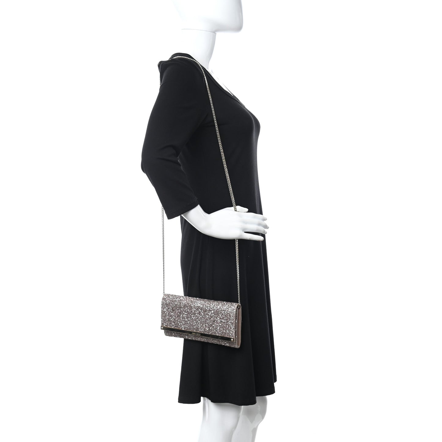 Glitter Milla Wallet on Chain Natural