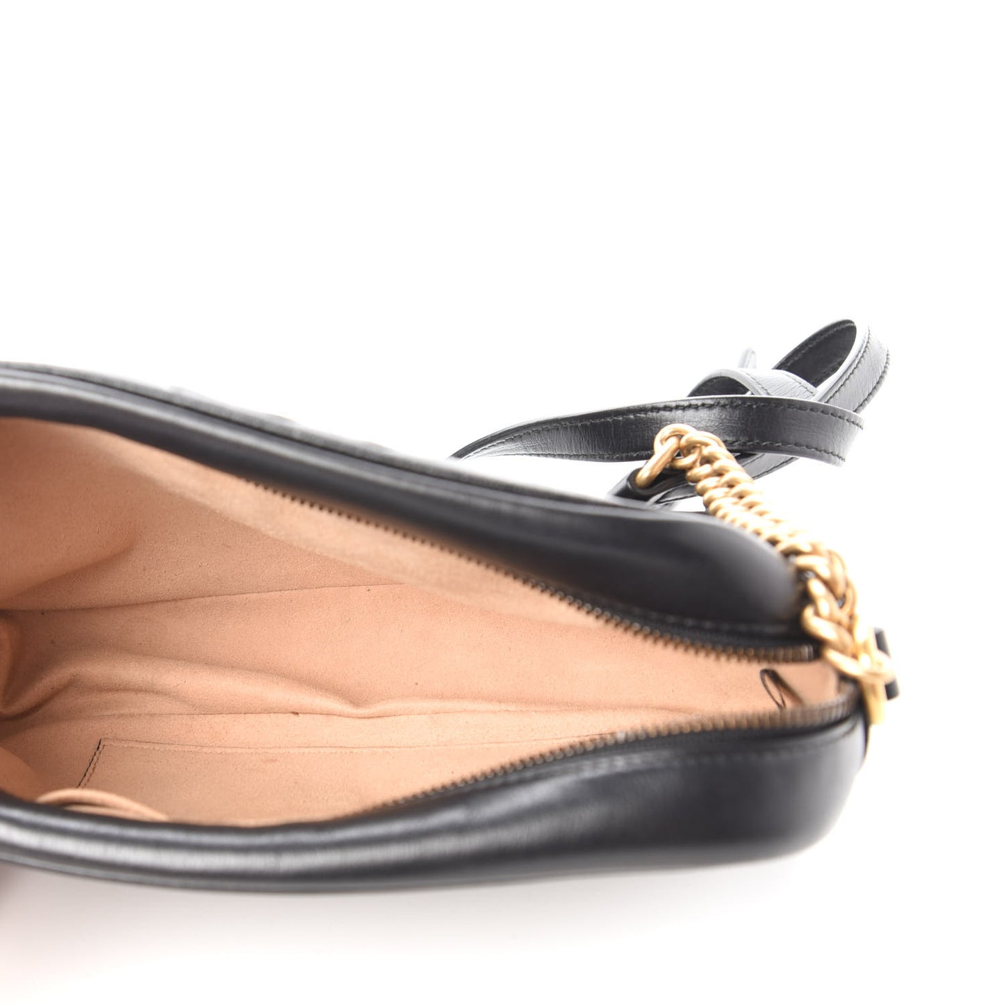 Calfskin Matelasse Small GG Marmont Chain Shoulder Bag Black