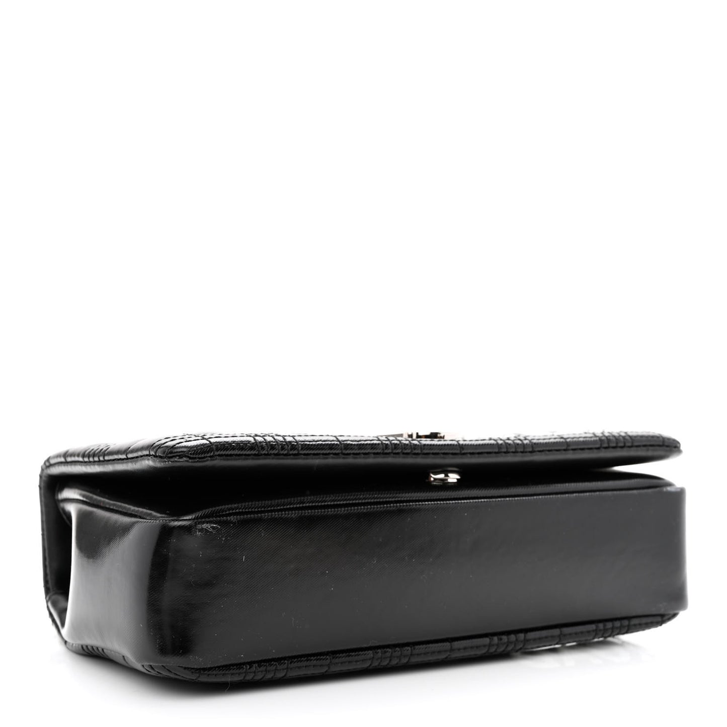 Patent Quilted Horseferry Print Small Lola Bag Black
