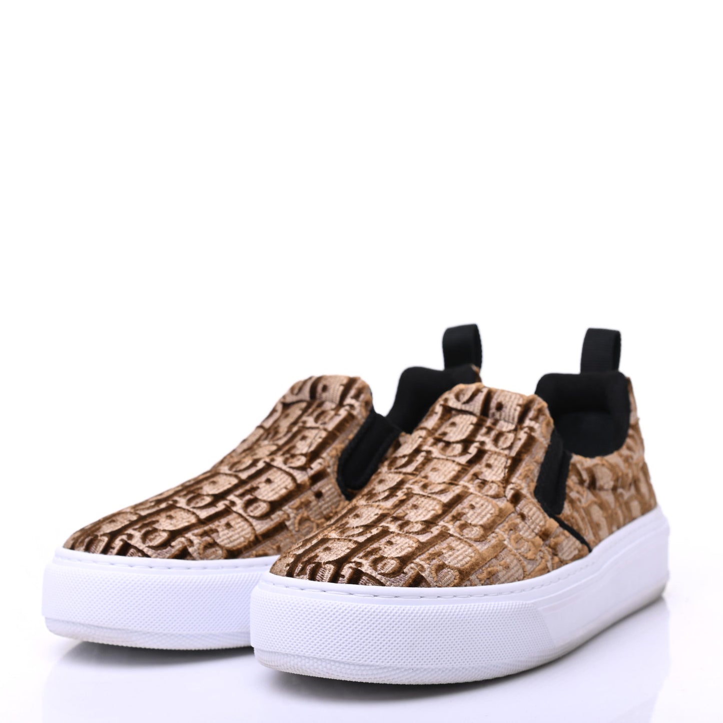 Velvet Oblique Womens Solar Slip On Sneakers 37 Bronze