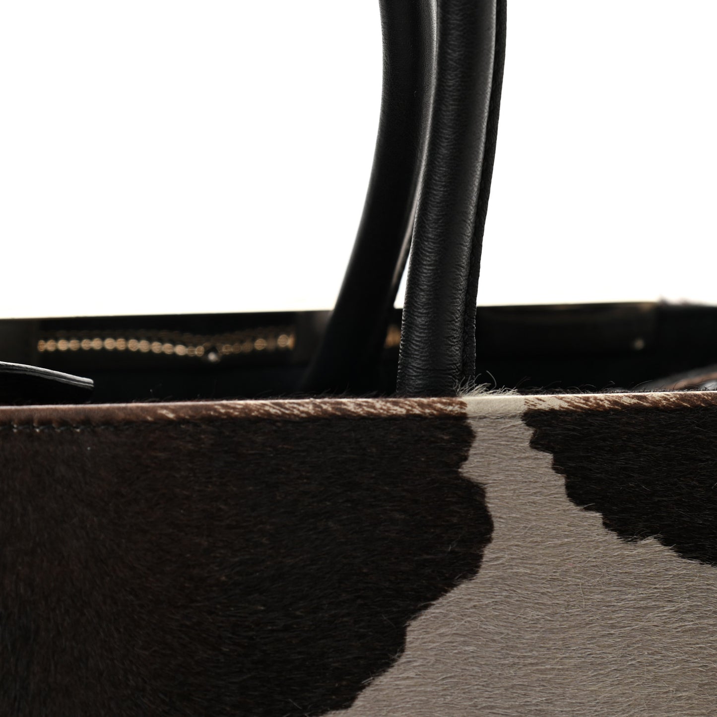 Calf Hair Cow Print Regular 2Jours Tote Grey Black