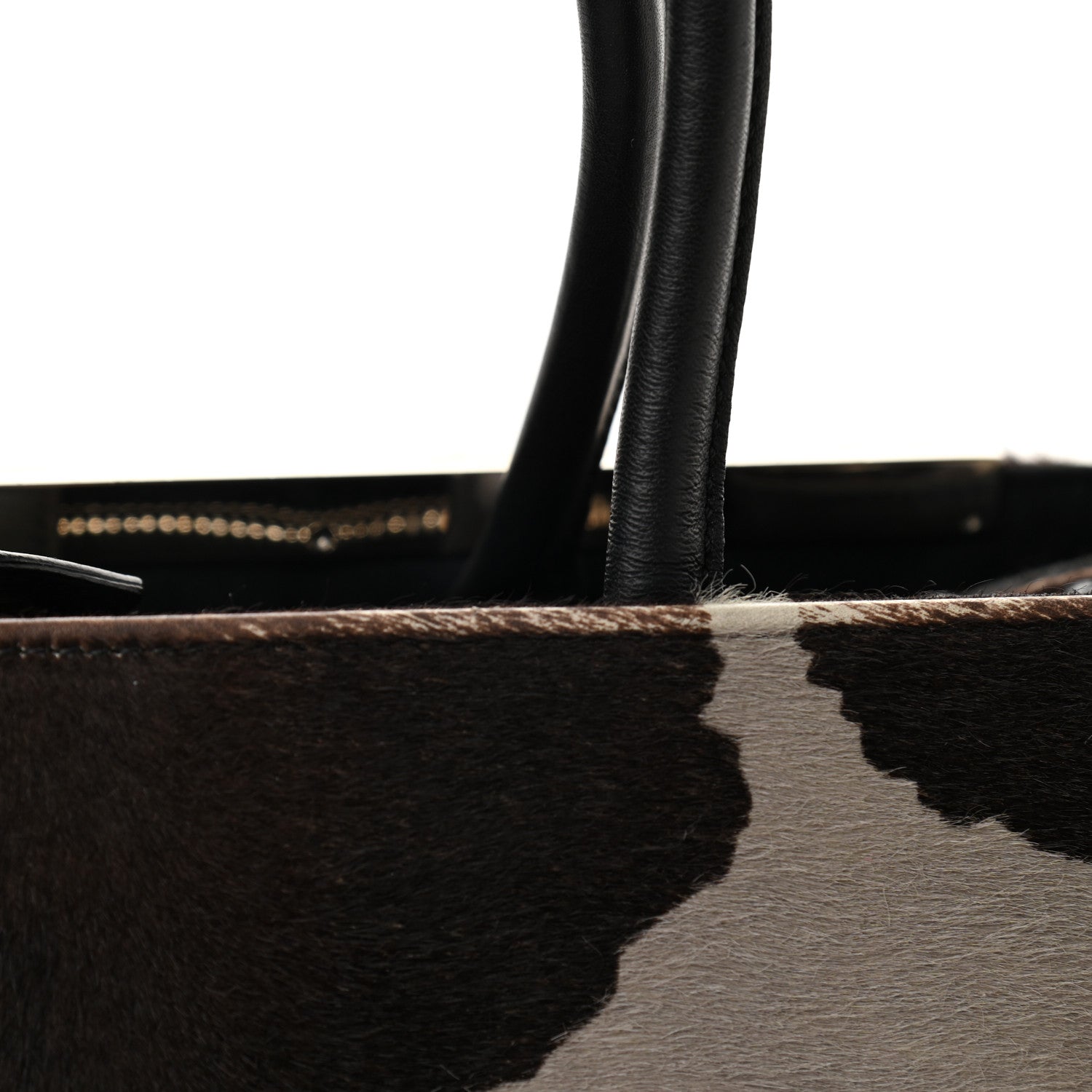 Fendi Calf Hair Cow Print Regular 2Jours Tote Grey Black 12 of 13