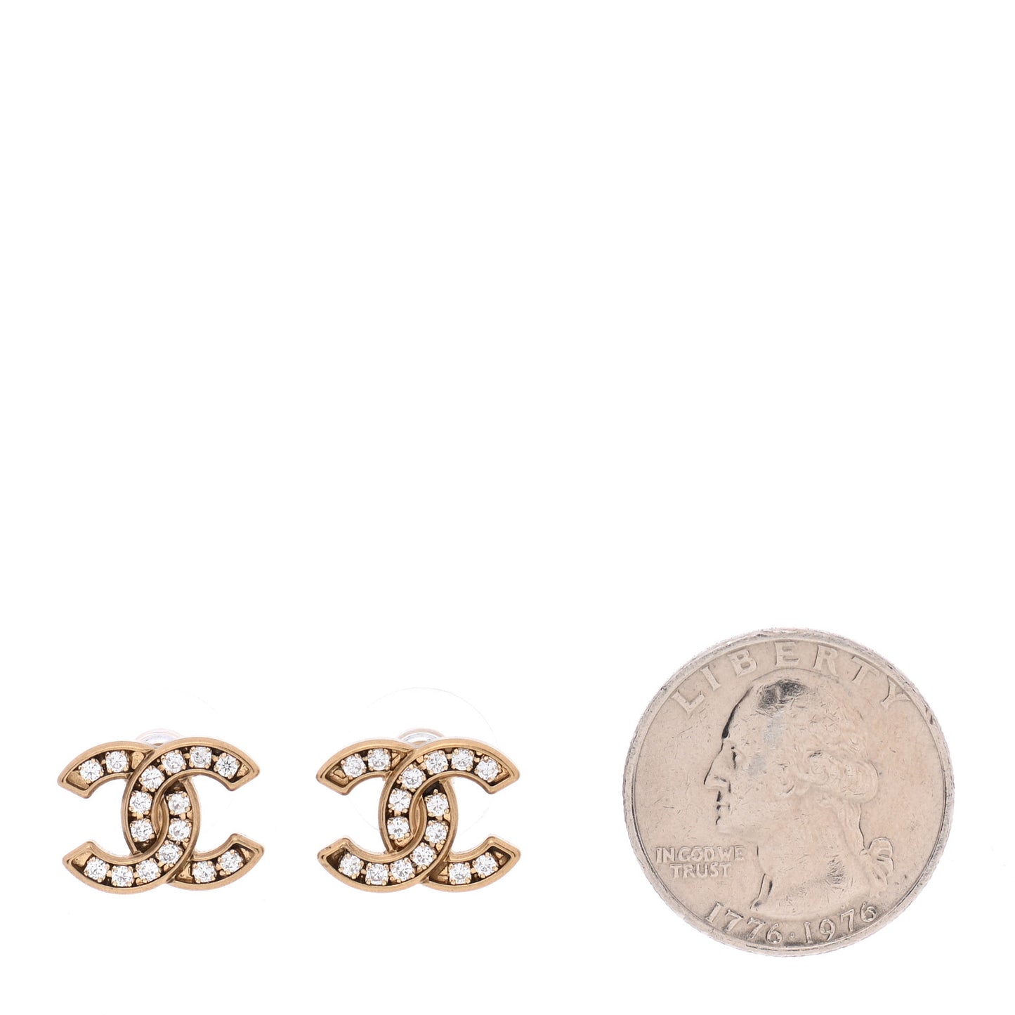 Crystal CC Earrings Gold