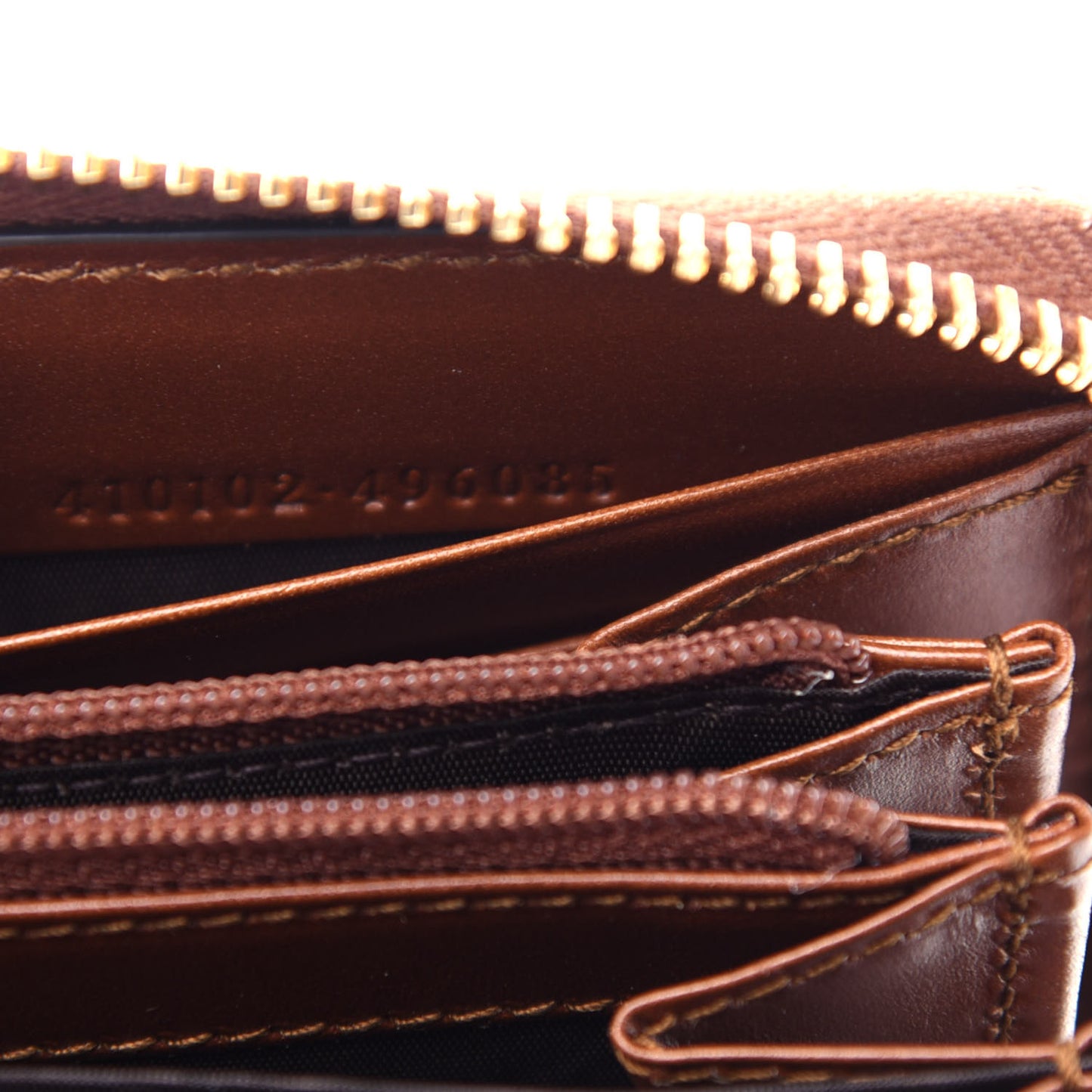 GG Supreme Monogram Cuoio Toscano Zip Around Wallet Beige Ebony Cuir