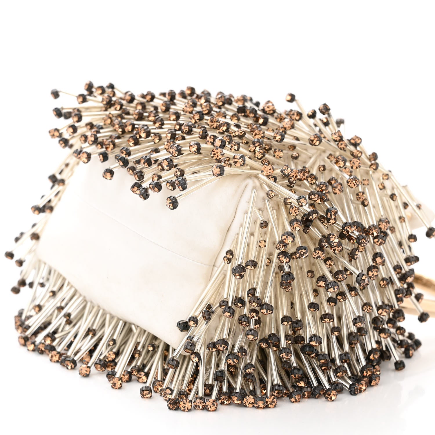 Jimmy Choo Satin Beaded Crystal Embellished Mini Bon Bon Bag White Multicolor 9 of 12