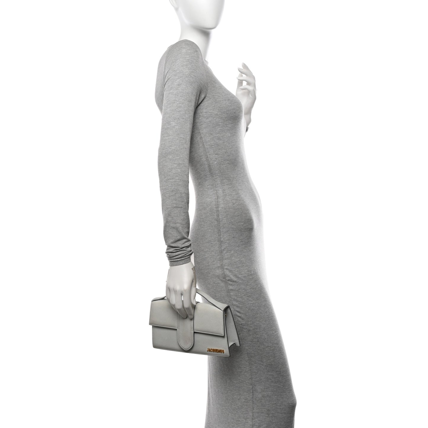 Grained Calfskin Le Grand Bambino Light Grey