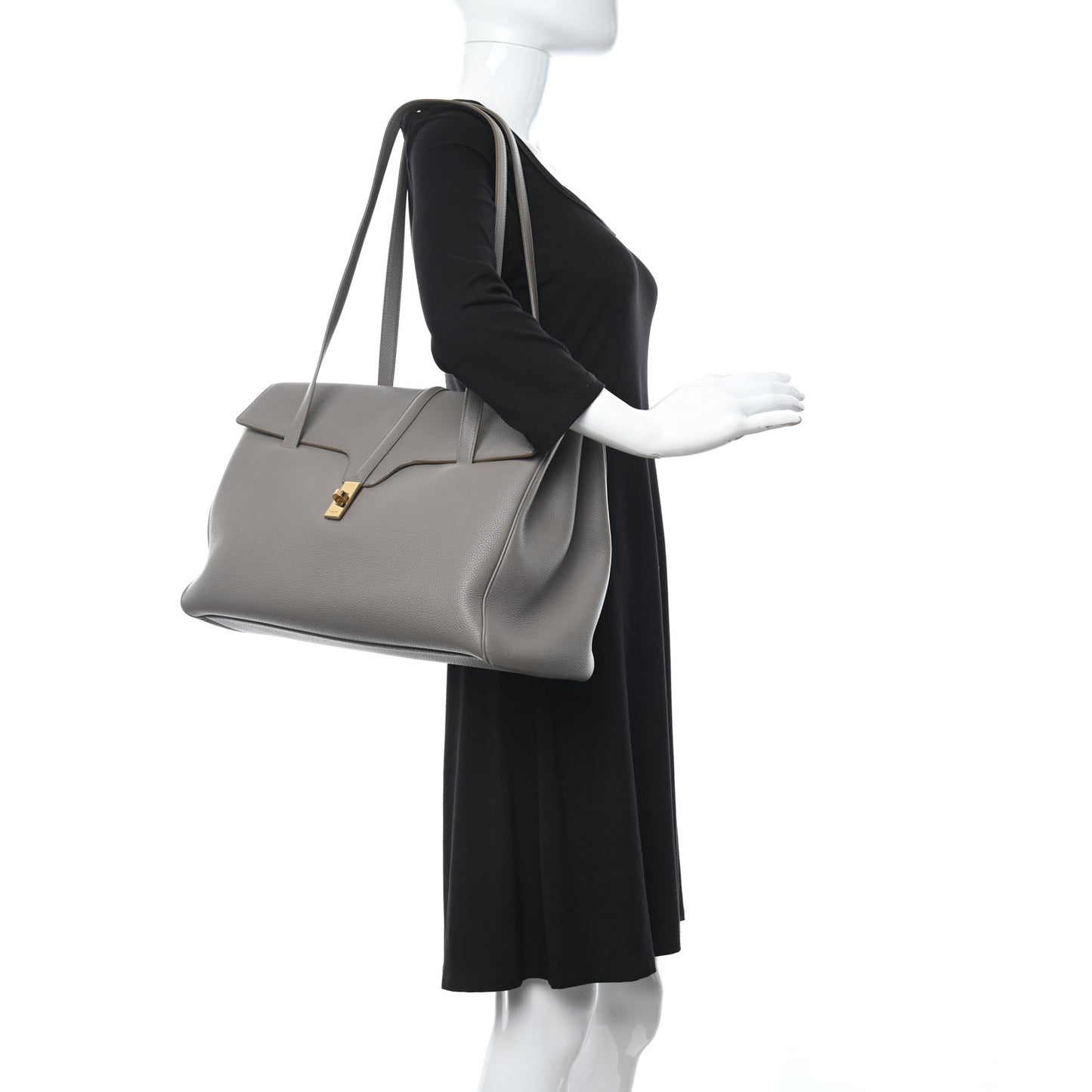 Supple Grained Calfskin Large Soft 16 Bag Pebble