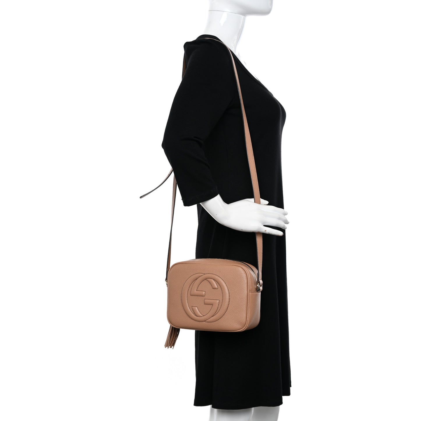 Pebbled Calfskin Small Soho Disco Bag Camelia