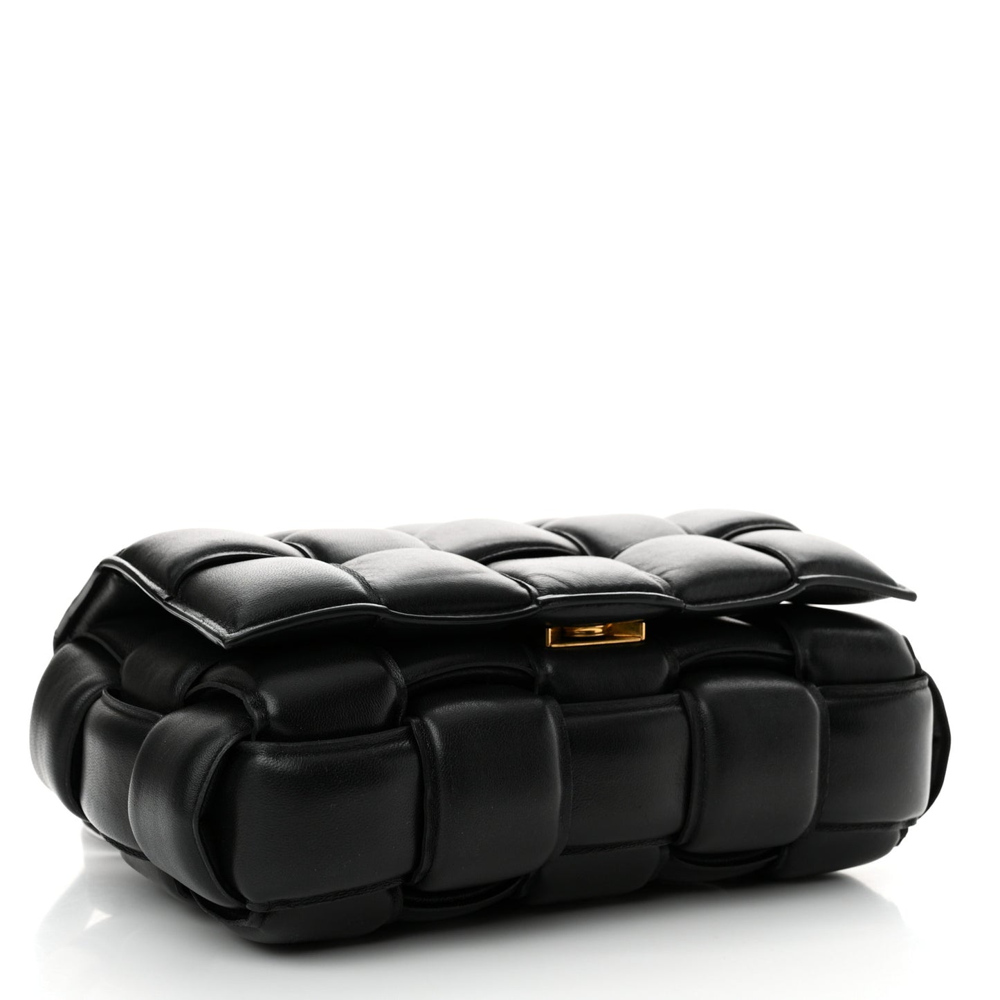 Nappa Maxi Intreccio Padded Cassette Crossbody Bag Black