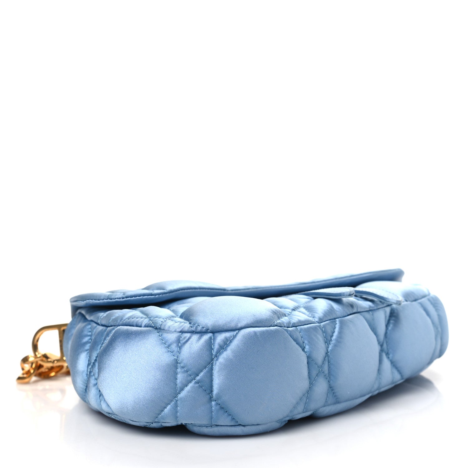 Christian Dior X ERL Satin Cannage Micro Venice Saddle Bag Blue 4 of 10