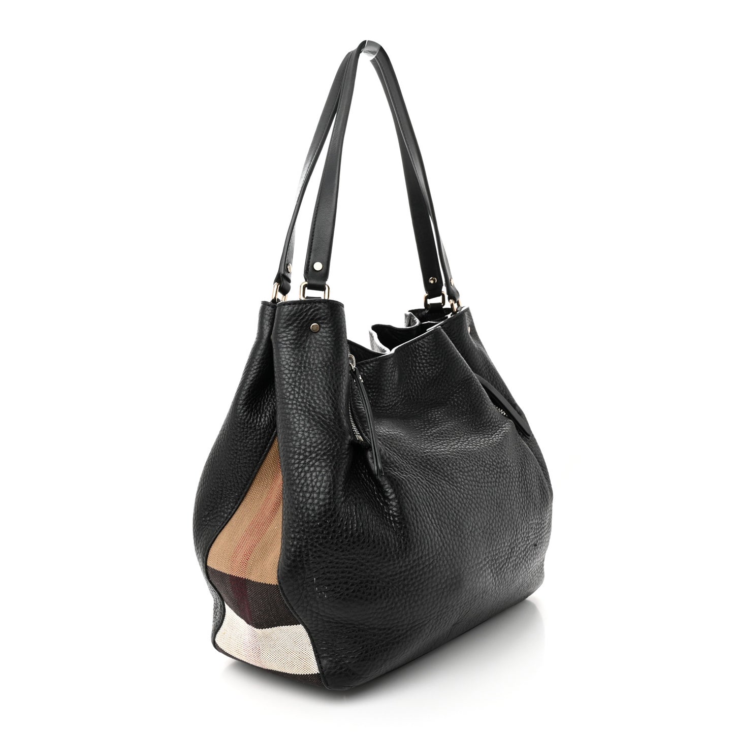 Grainy Calfskin House Check Medium Maidstone Black