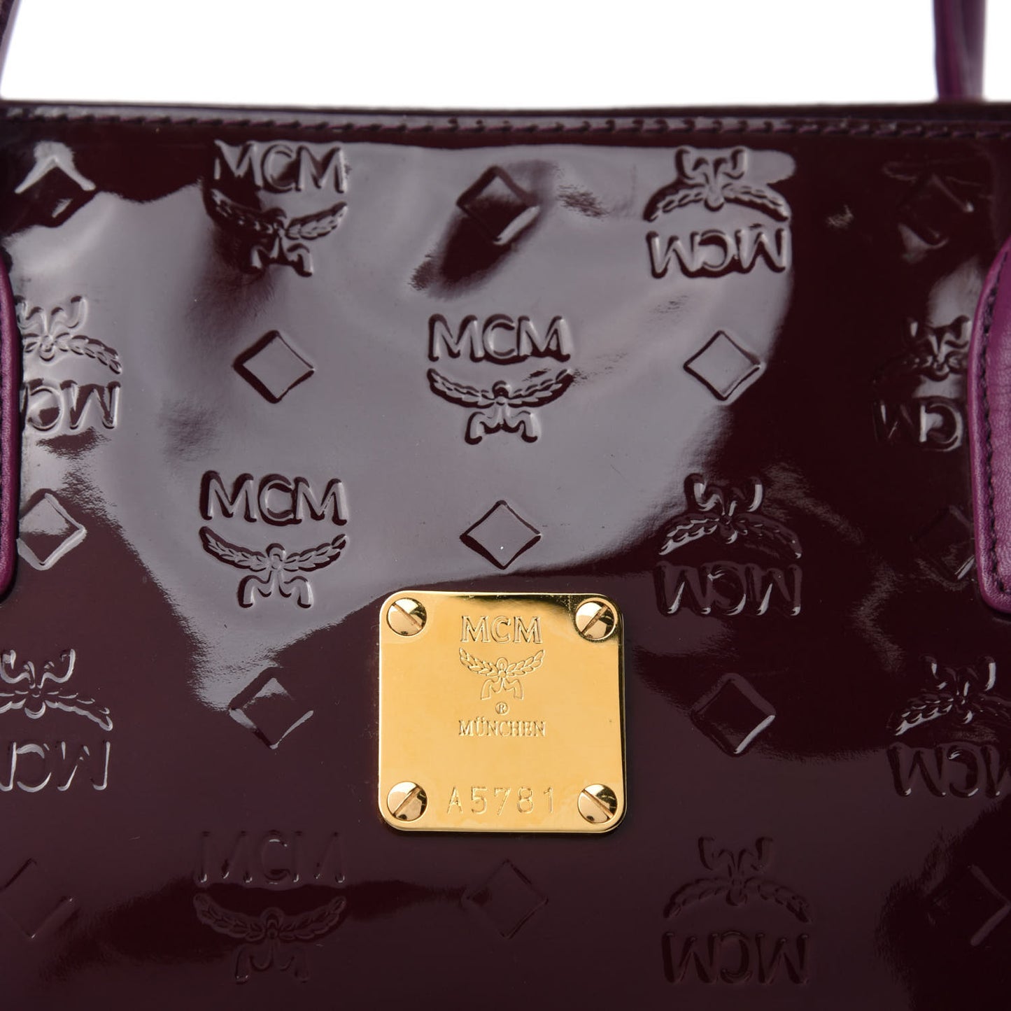Patent Monogram Tote Burgundy