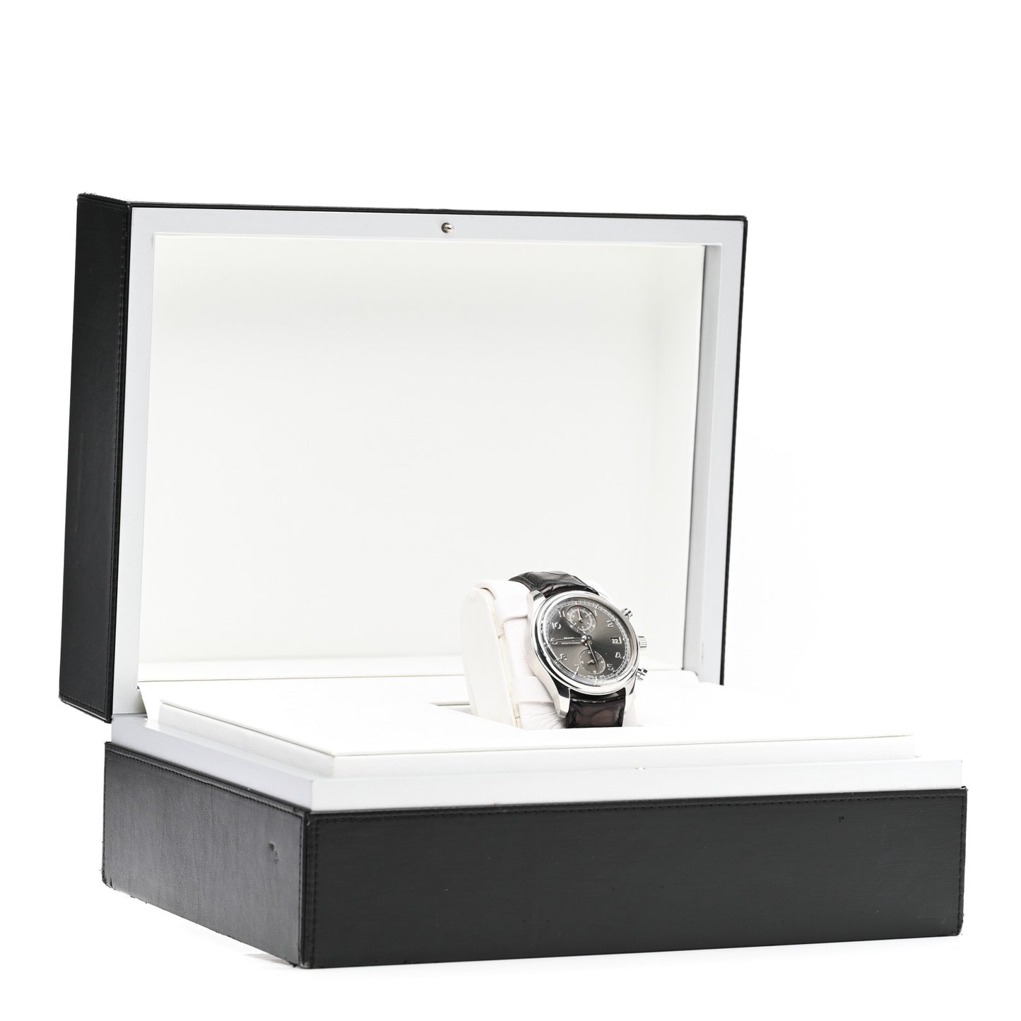 Stainless Steel Alligator 42mm Portugieser Chronograph Automatic Watch Grey IW390404