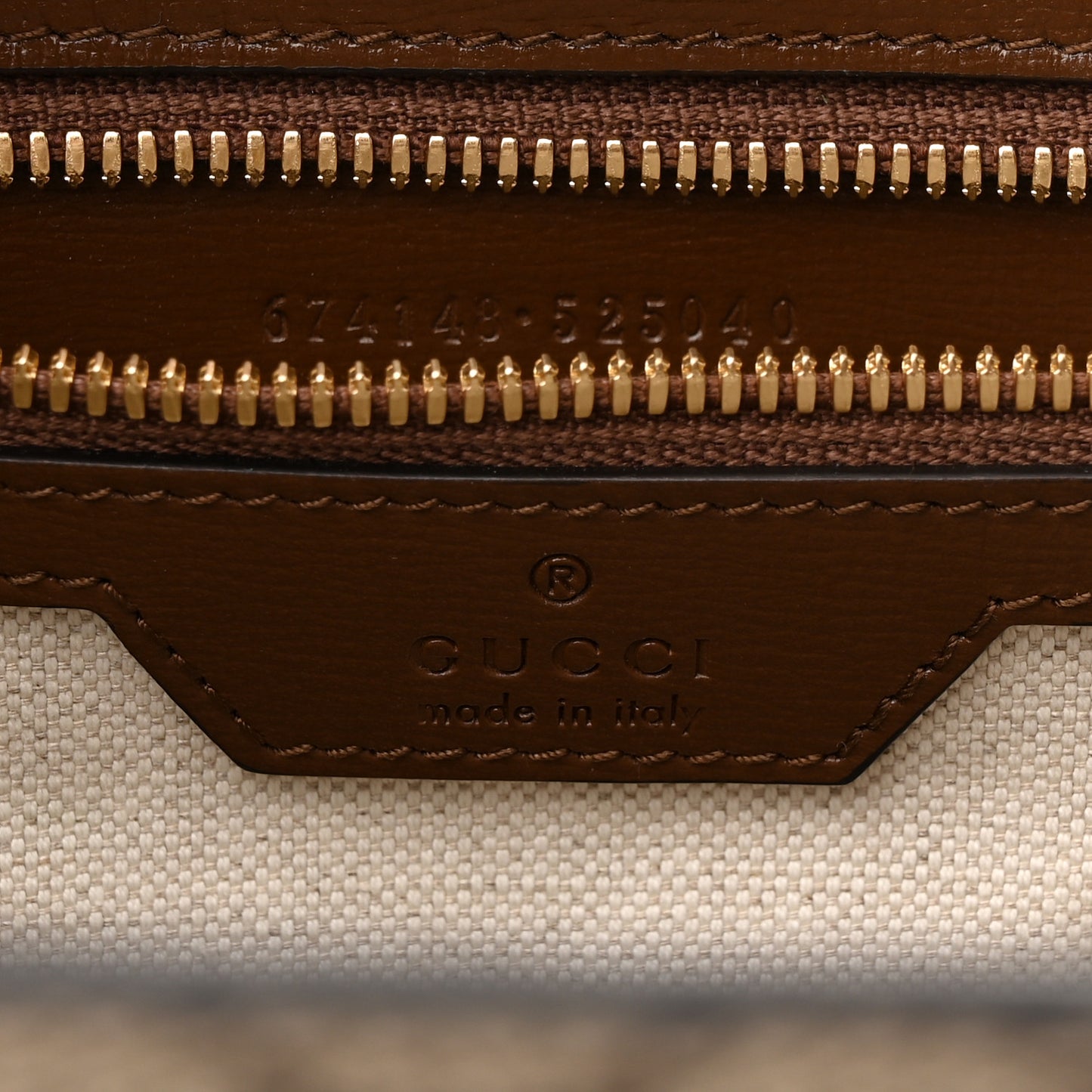 GG Supreme Monogram Azalea Calfskin Medium Retro Interlocking G Tote Bag Beige Ebony Brown Sugar