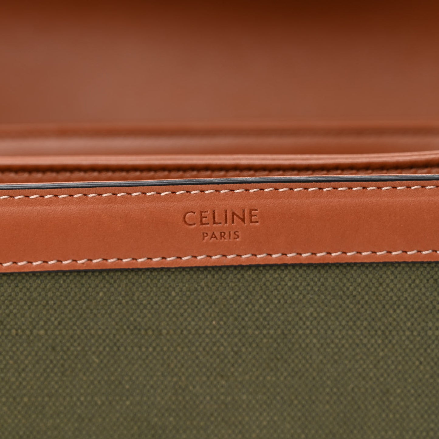 Textile Natural Calfskin Classique Triomphe Khaki Tan