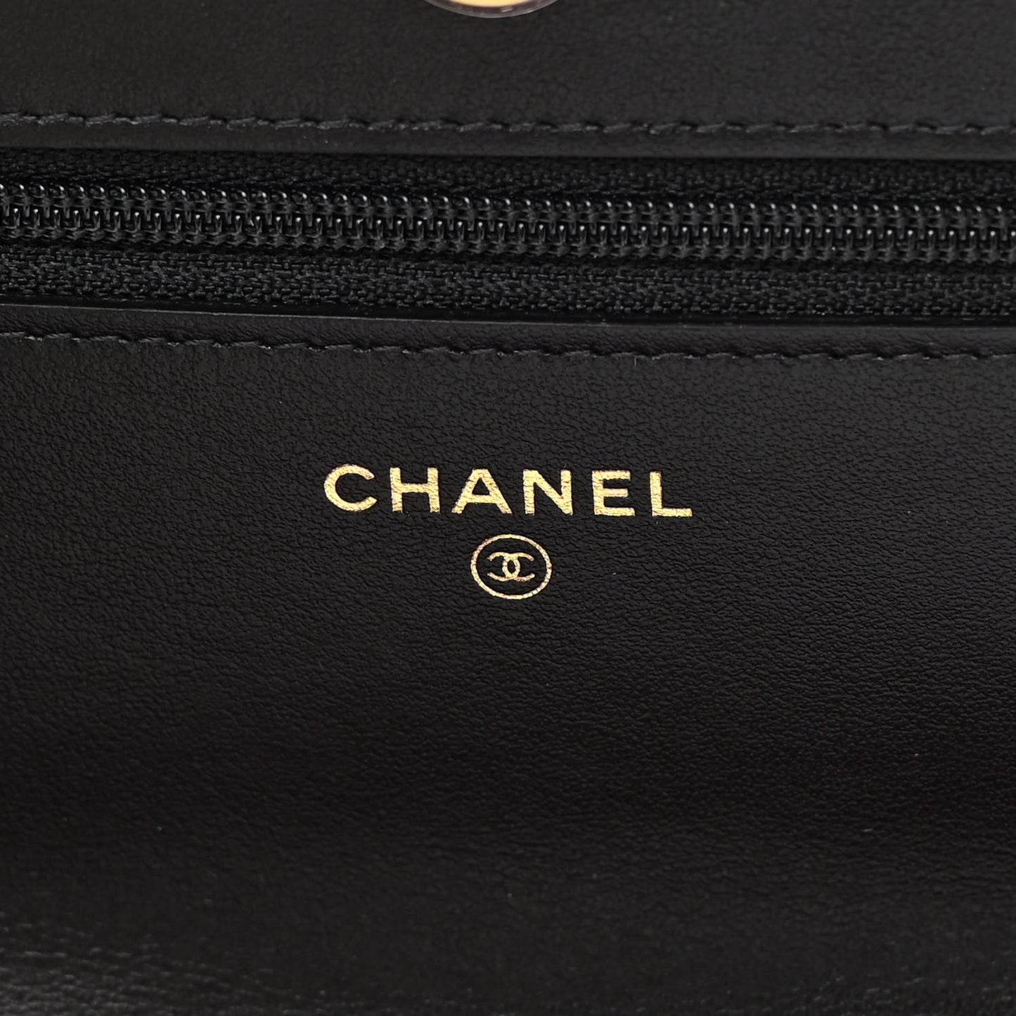 Fabric Printed Chanel 19 Wallet On Chain WOC Black Multicolor