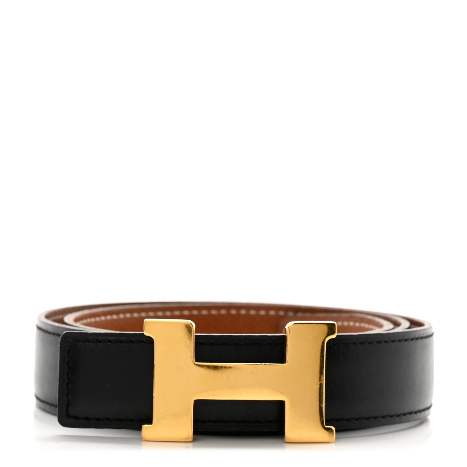 Hermes Swift Epsom 24mm Mini Constance H Belt 65 26 Black Gold 1 of 8