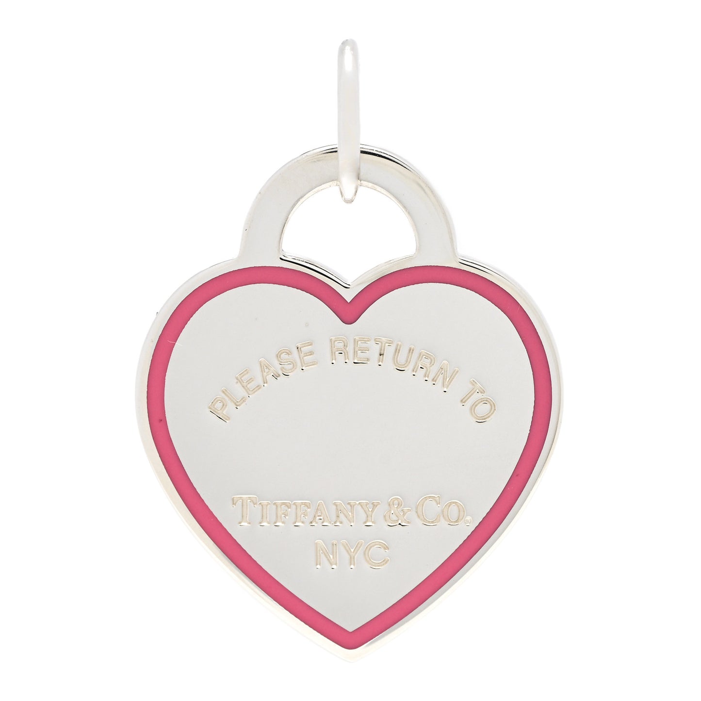 Sterling Silver Enamel Return to Tiffany Heart Tag Charm Pink