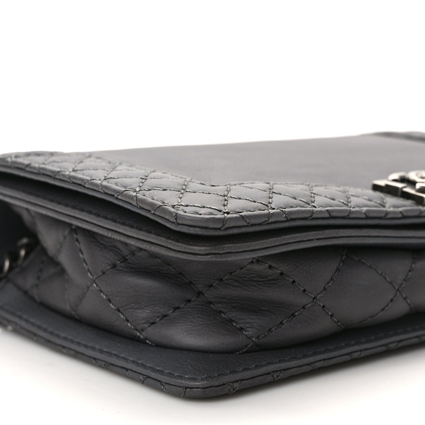 Calfskin Small Boy Reverso Flap Dark Grey
