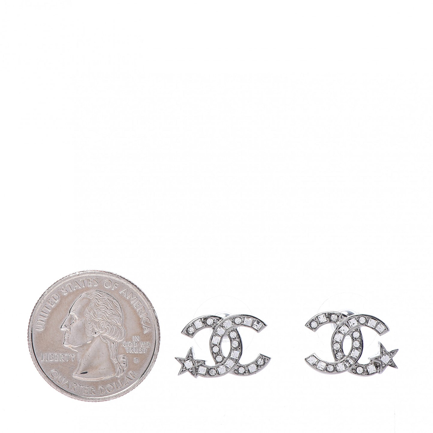 Crystal CC Starfall Earrings Silver
