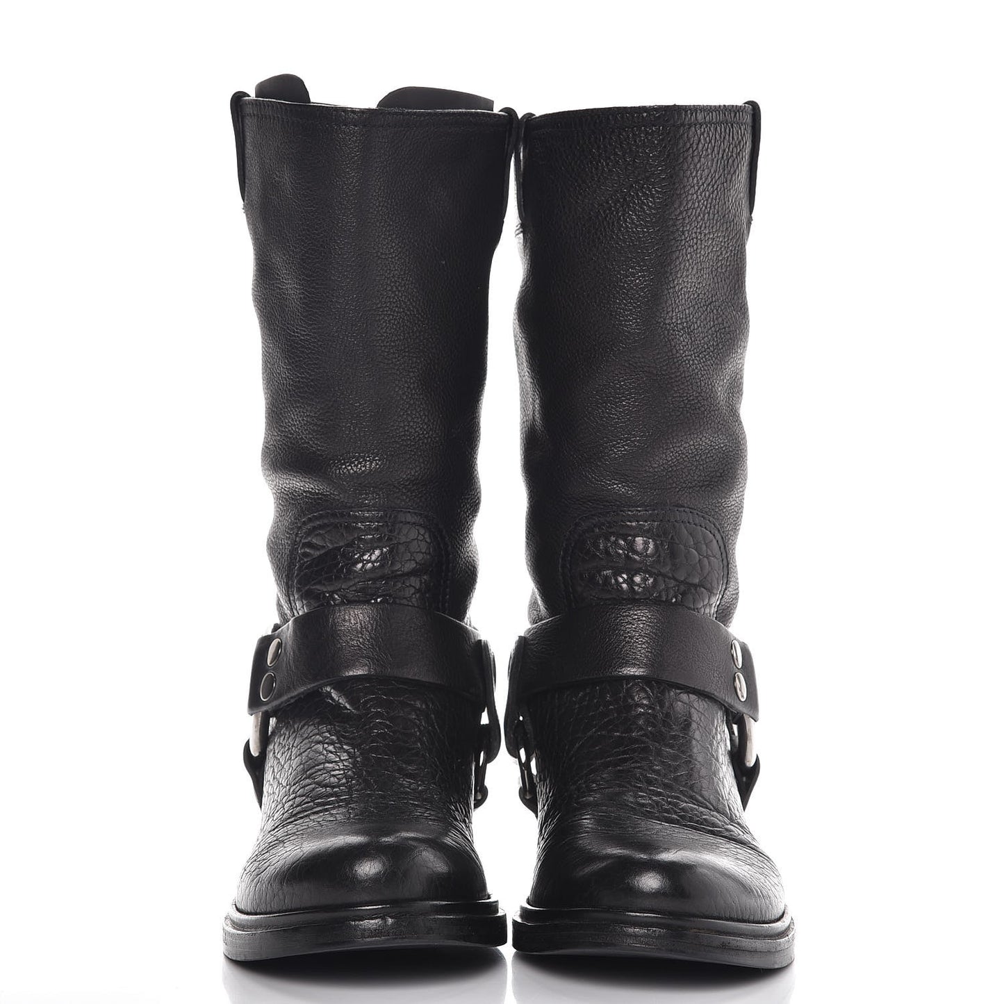 Calfskin Harness Motorcycle Boots 39 Black