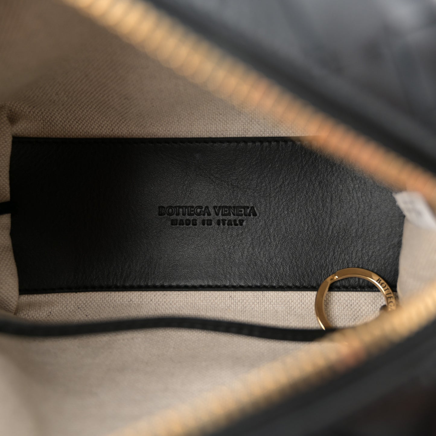 Calfskin Intrecciato Small Loop Top Handle Black