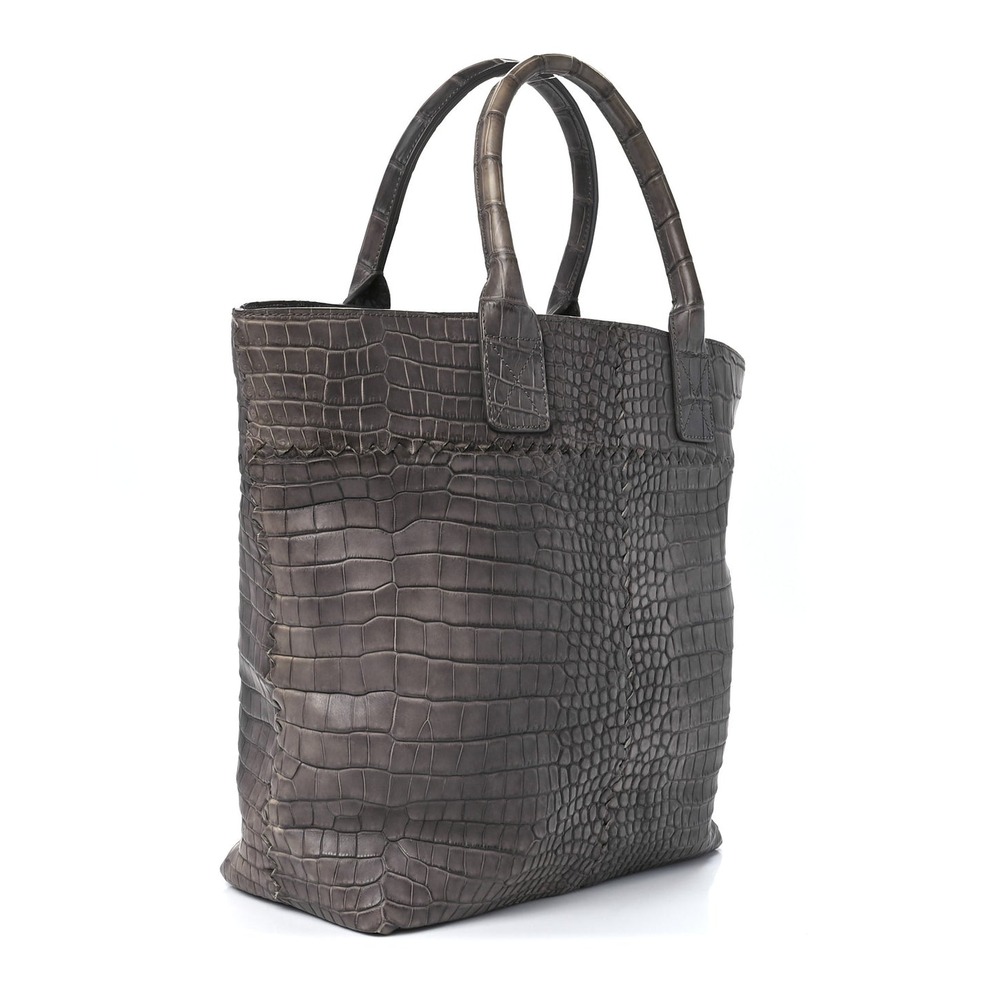 Matte Crocodile Top Handle Weekender Bag Tote Purple