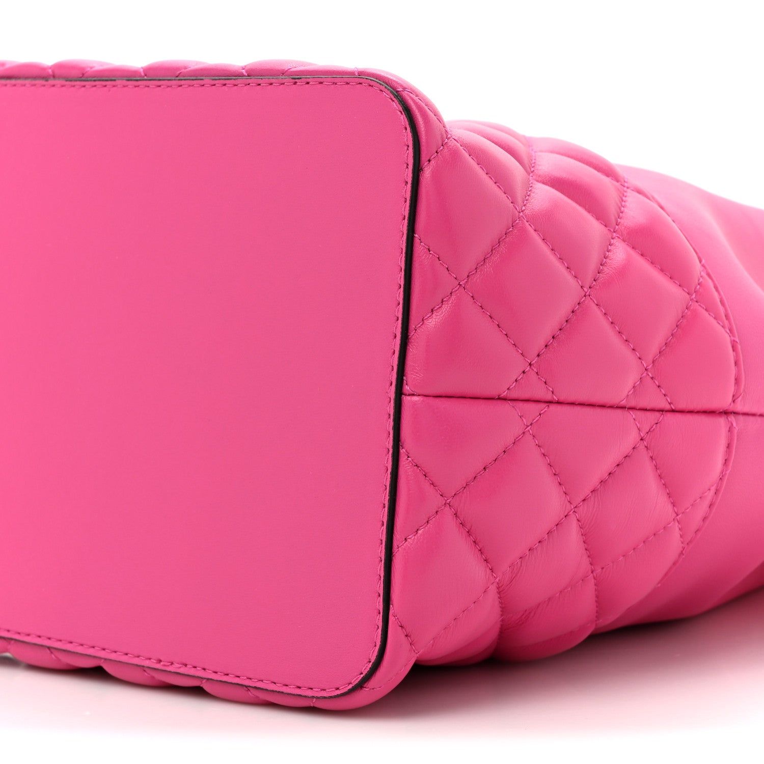 Versace Nappa Quilted Medusa Top Handle Bucket Bag Fuchsia 8 of 12