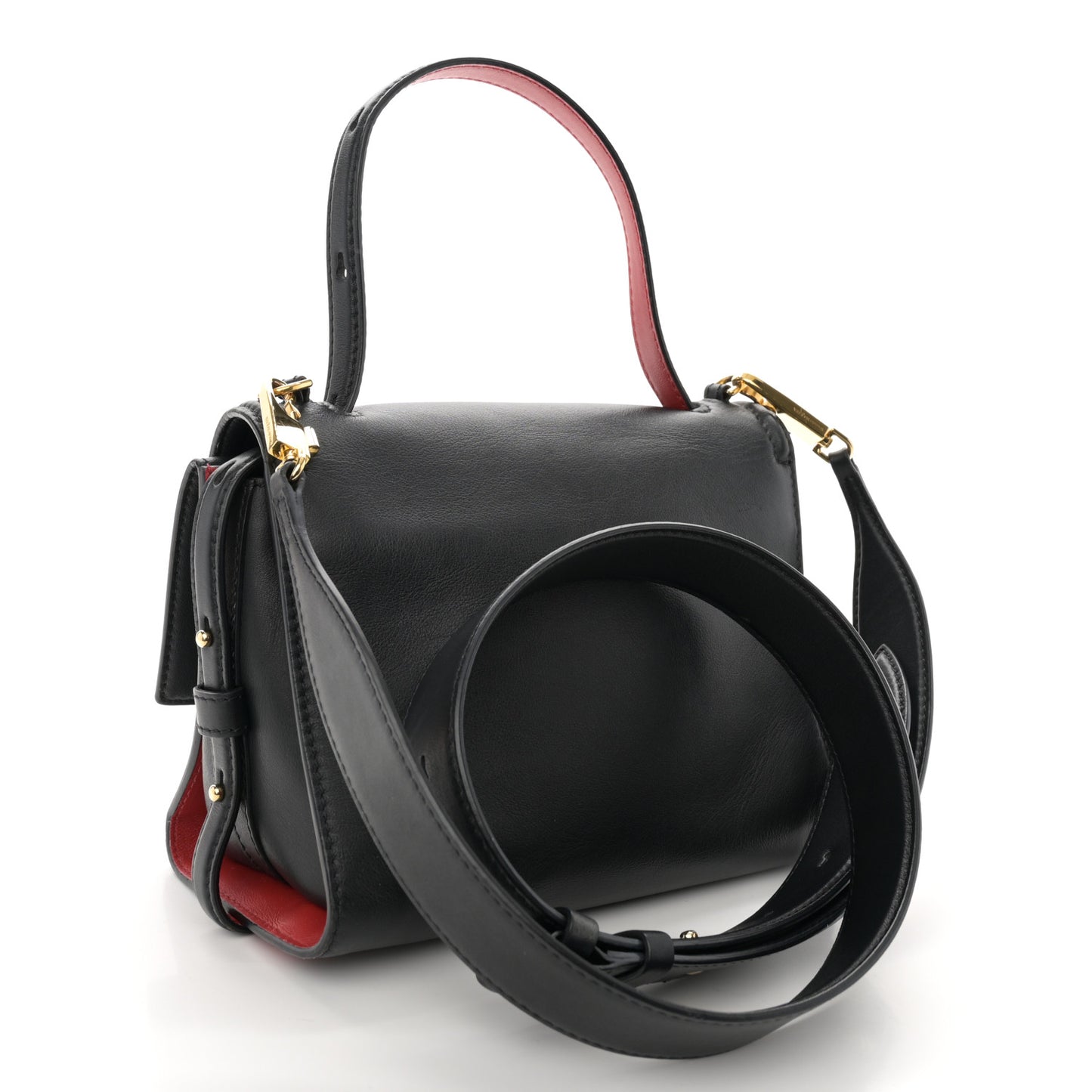Calfskin The Small Story Bag Black Red
