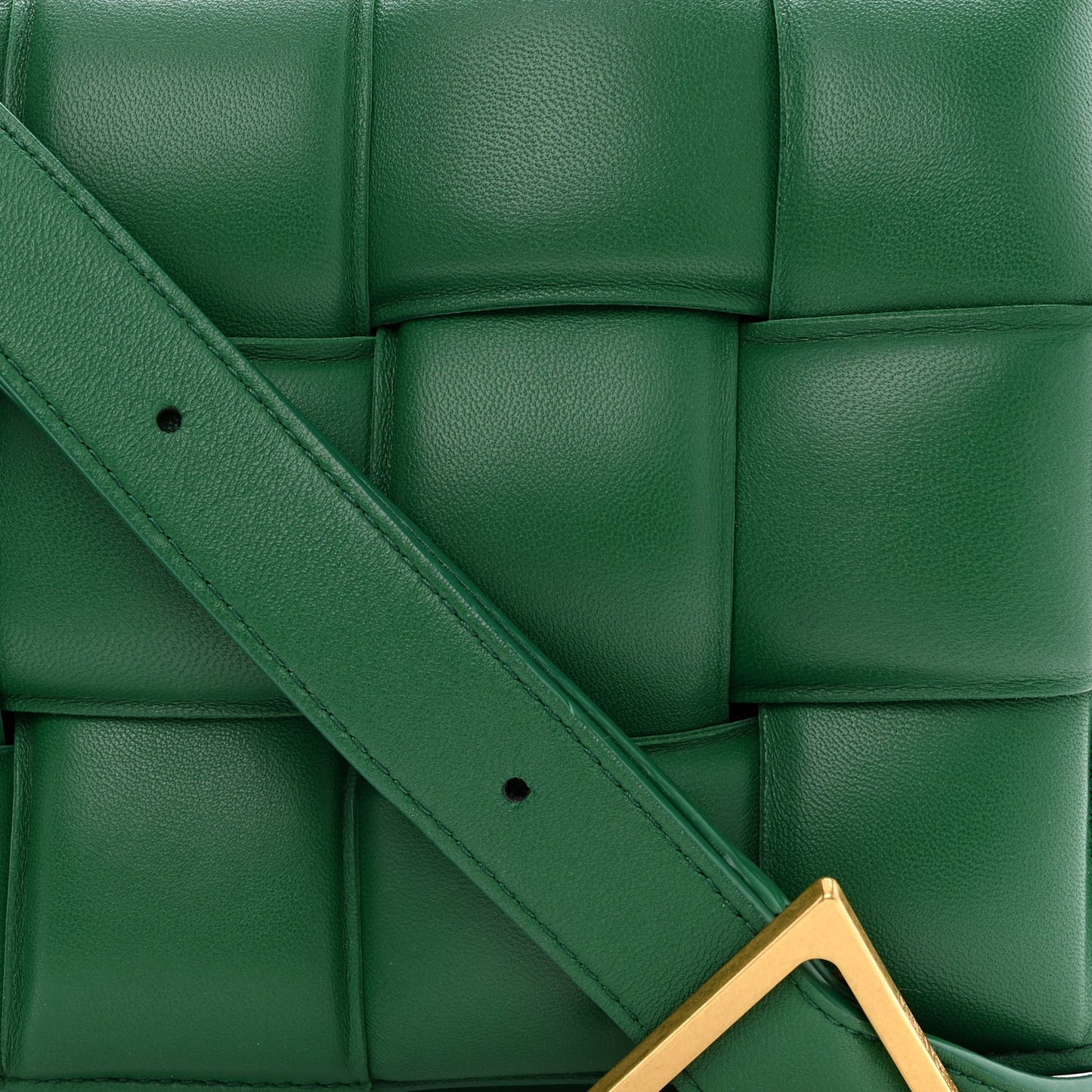 Nappa Maxi Intreccio Padded Cassette Crossbody Bag Racing Green