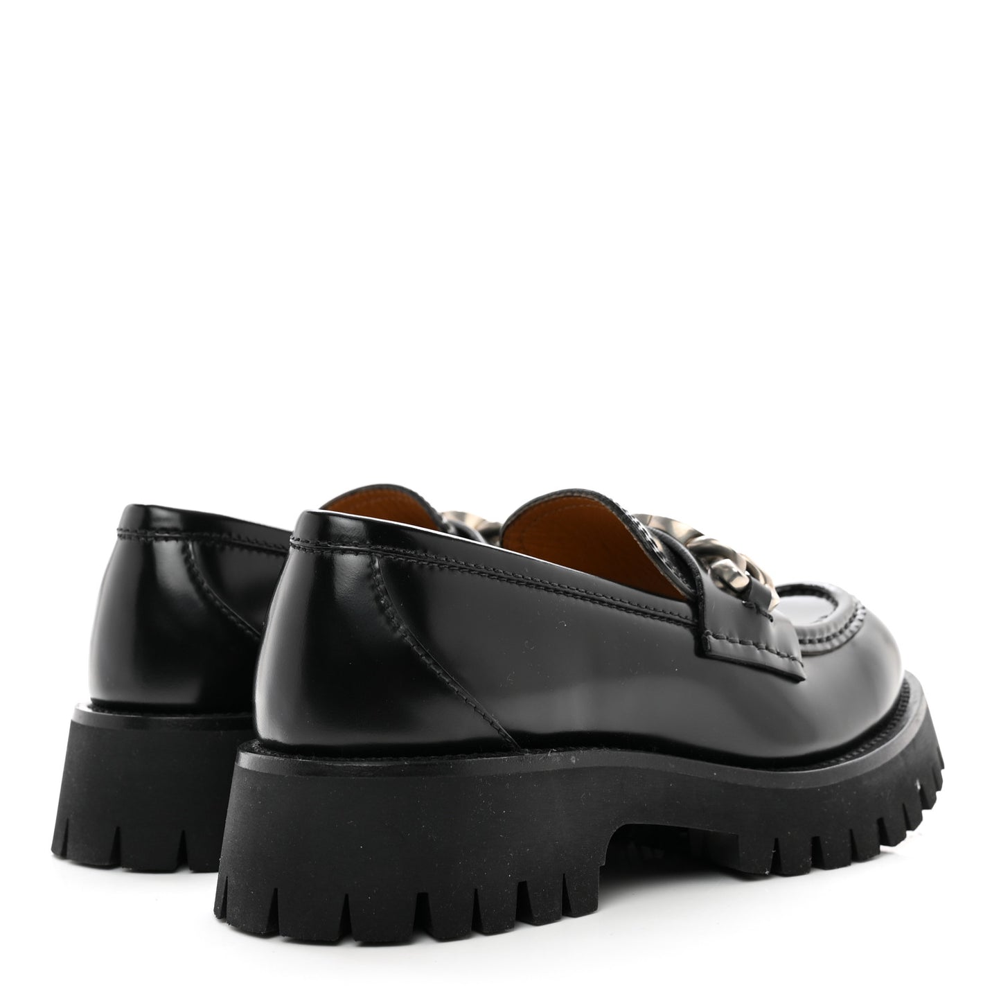 Cordovan Lux Womens Jeanne Platform Lug Sole 30/45mm Loafers 37 Black