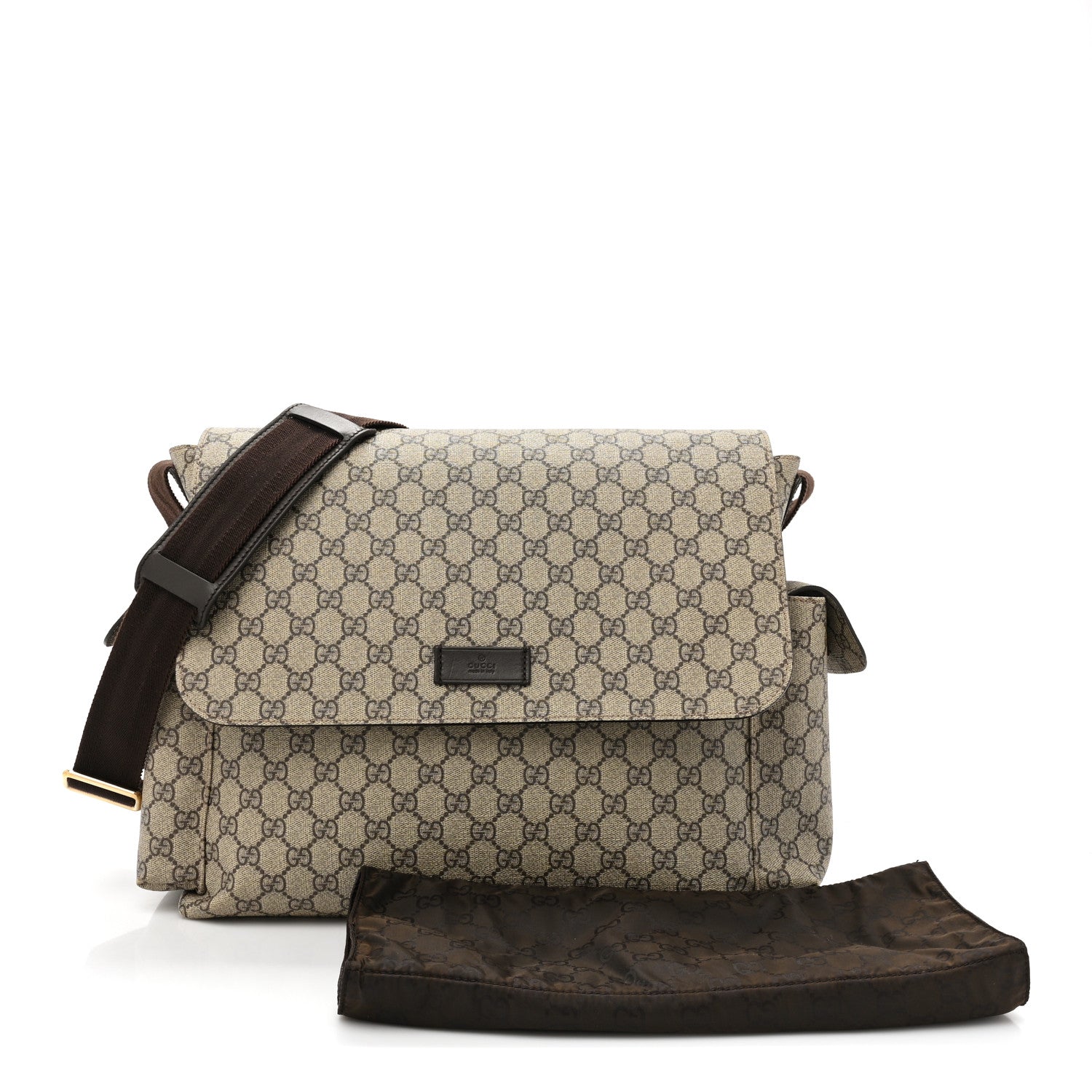 Gucci GG Plus Monogram Messenger Diaper Bag Dark Brown 3 of 15