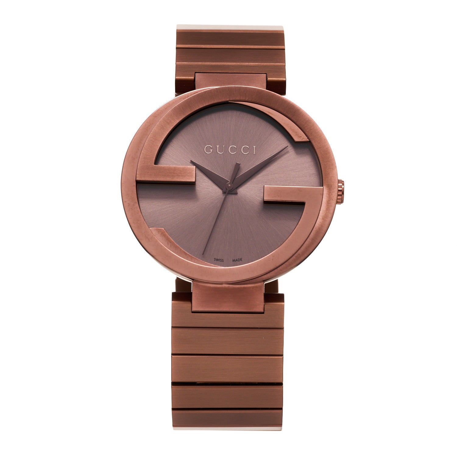 Gucci Stainless Steel 42mm Interlocking Quartz Watch Grey 1716404