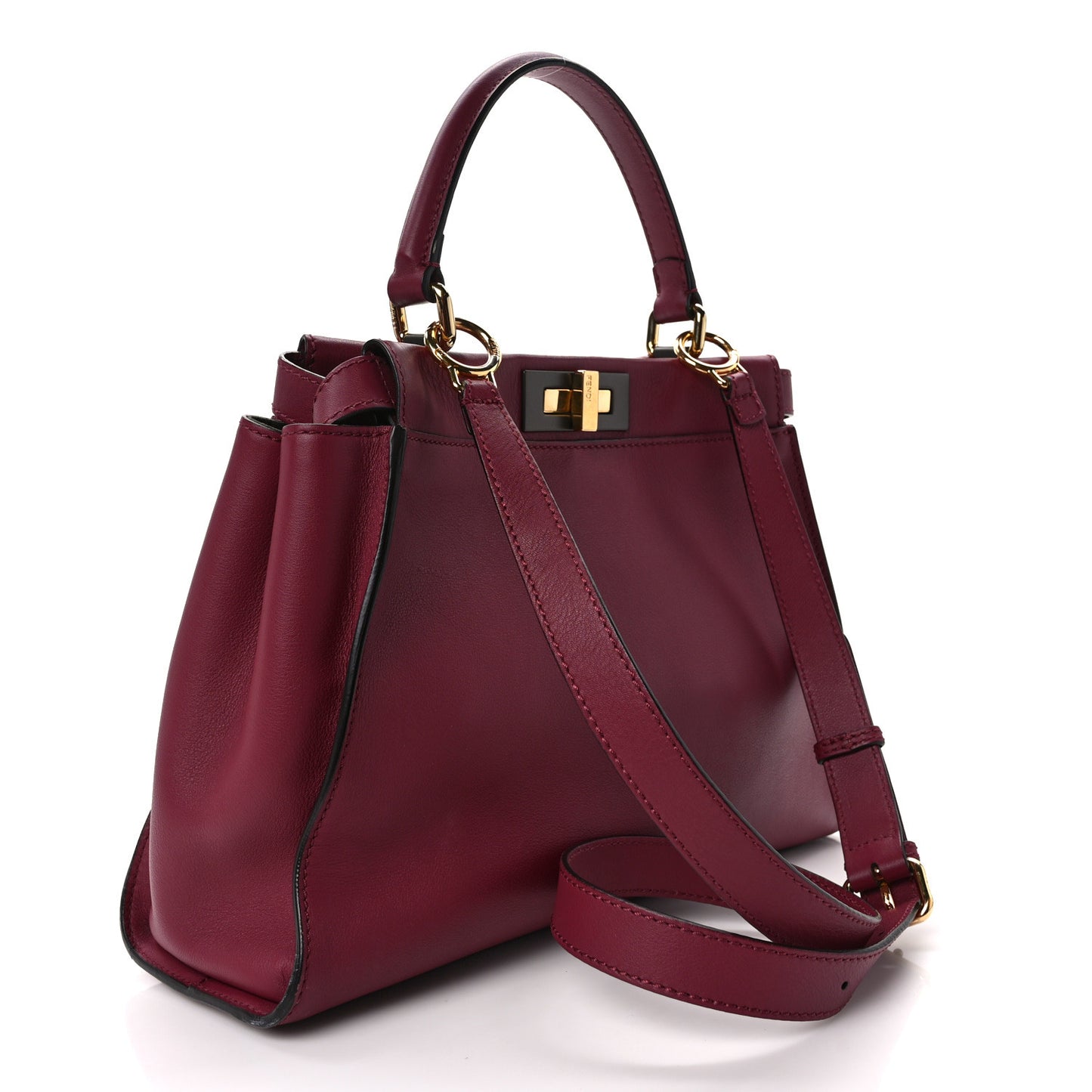 Vitello Seta Medium Peekaboo Iconic Satchel Magenta
