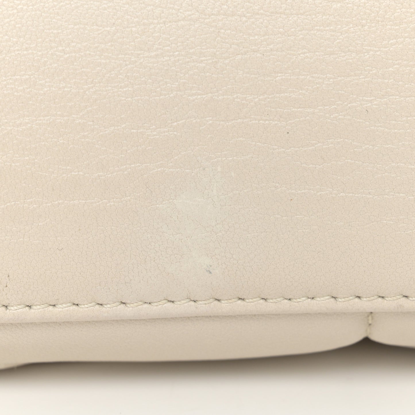 Lambskin Quilted Mini Loulou Puffer Monogram Chain Satchel Crema Soft