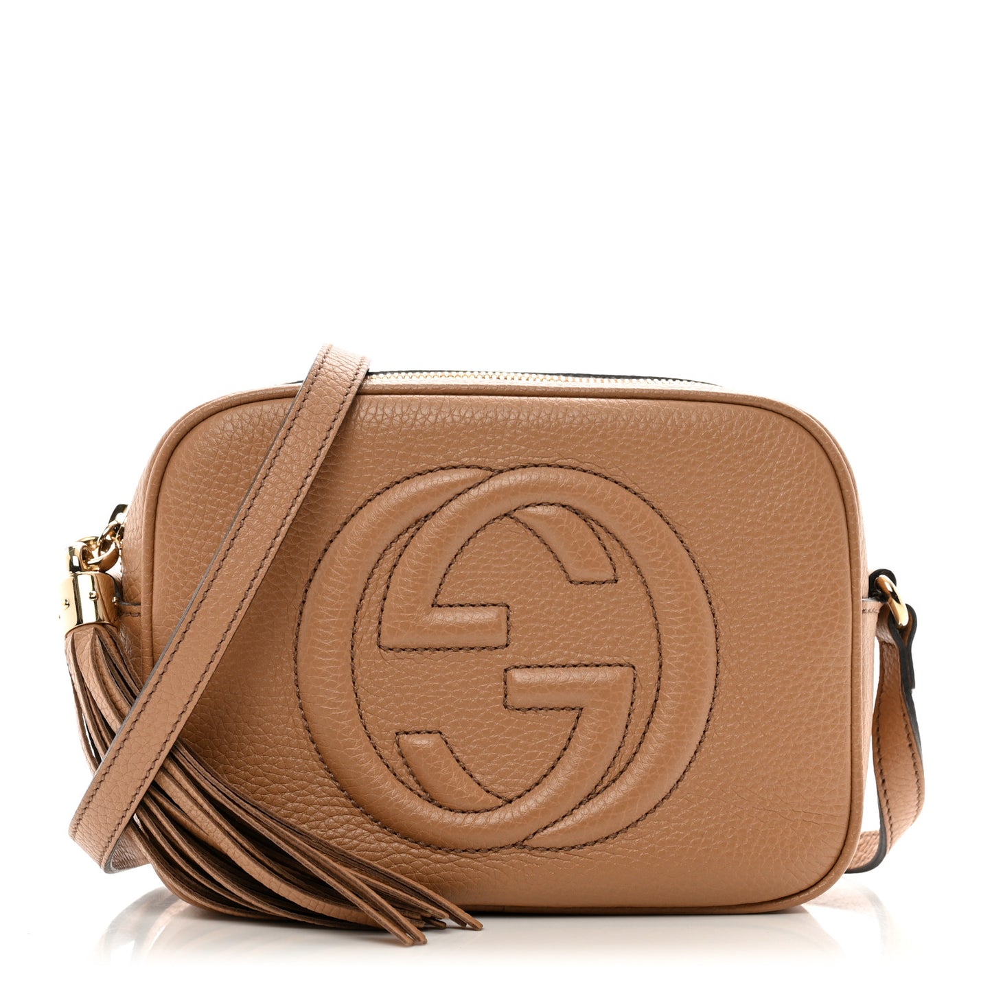 Pebbled Calfskin Small Soho Disco Bag Camelia