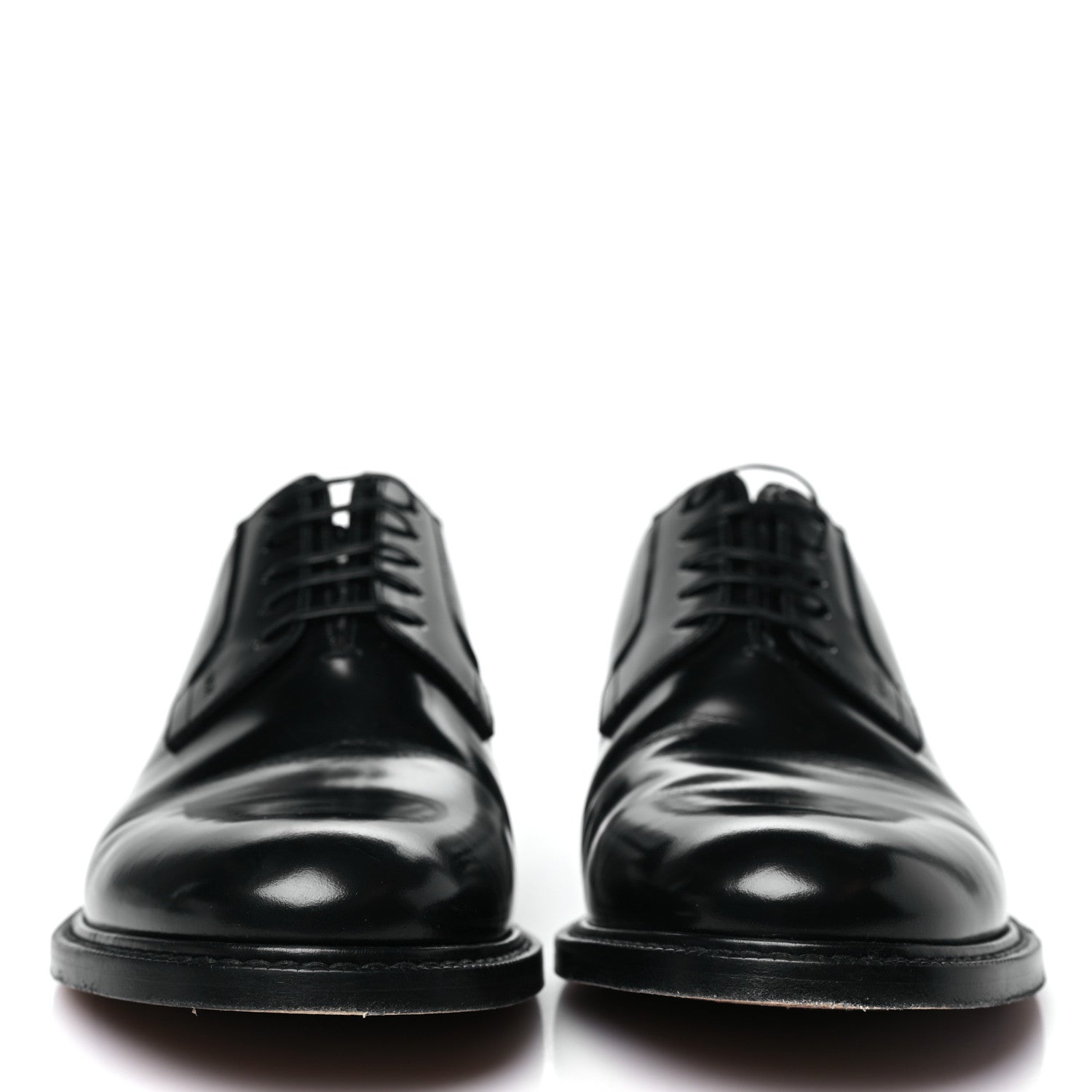 Christian Dior Polished Calfskin Mens Derby Shoes 44 Black 3 of 9