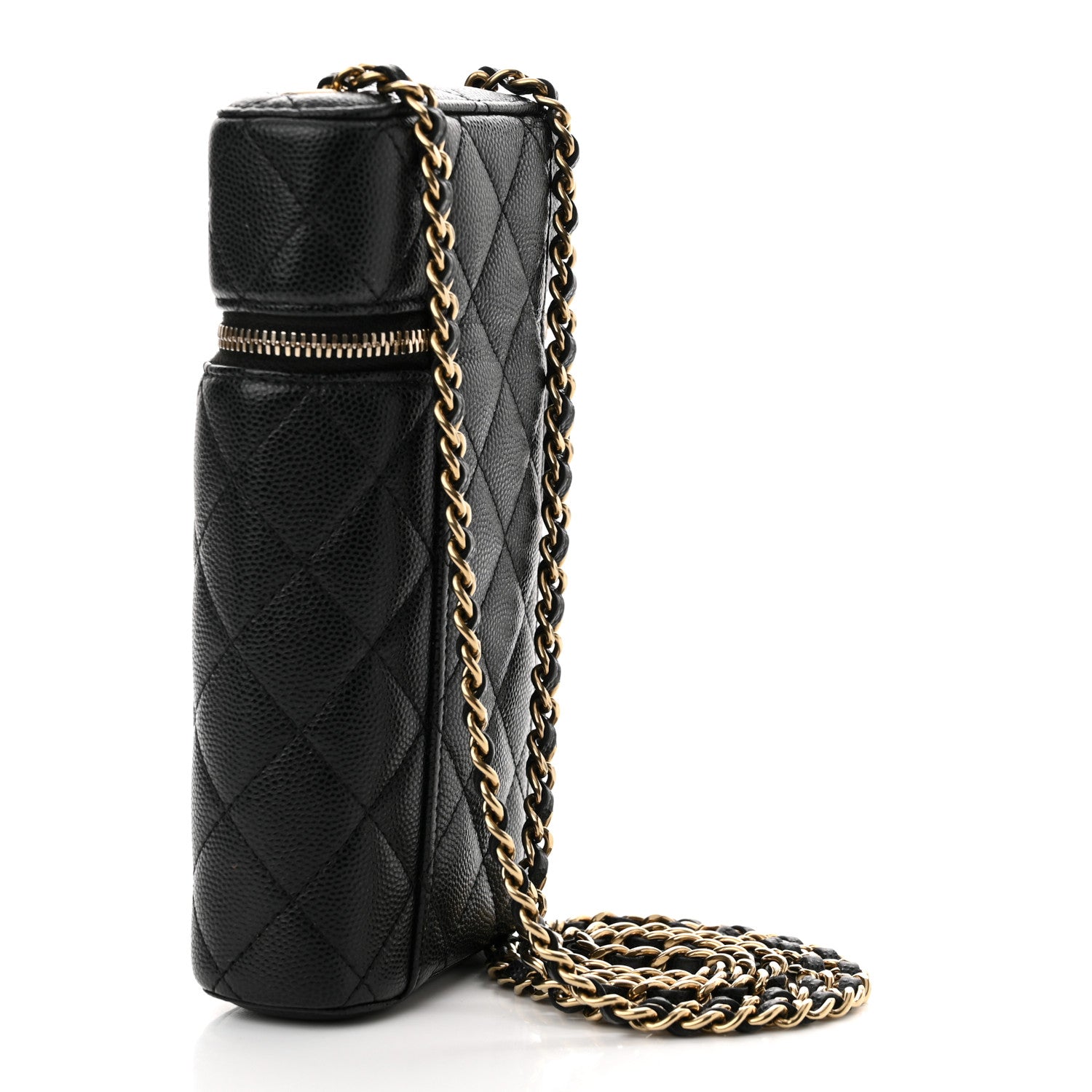 Chanel Caviar Quilted Phone Holder With Chain Black 3 of 14