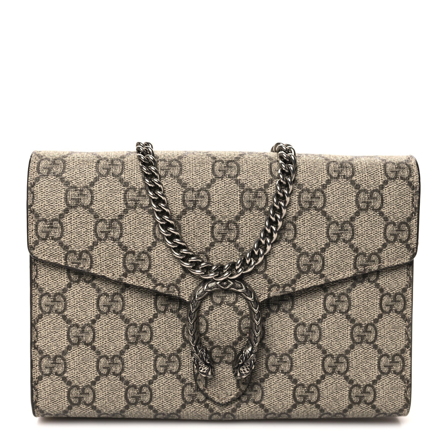 GG Supreme Monogram Mini Dionysus Chain Wallet Beige Taupe