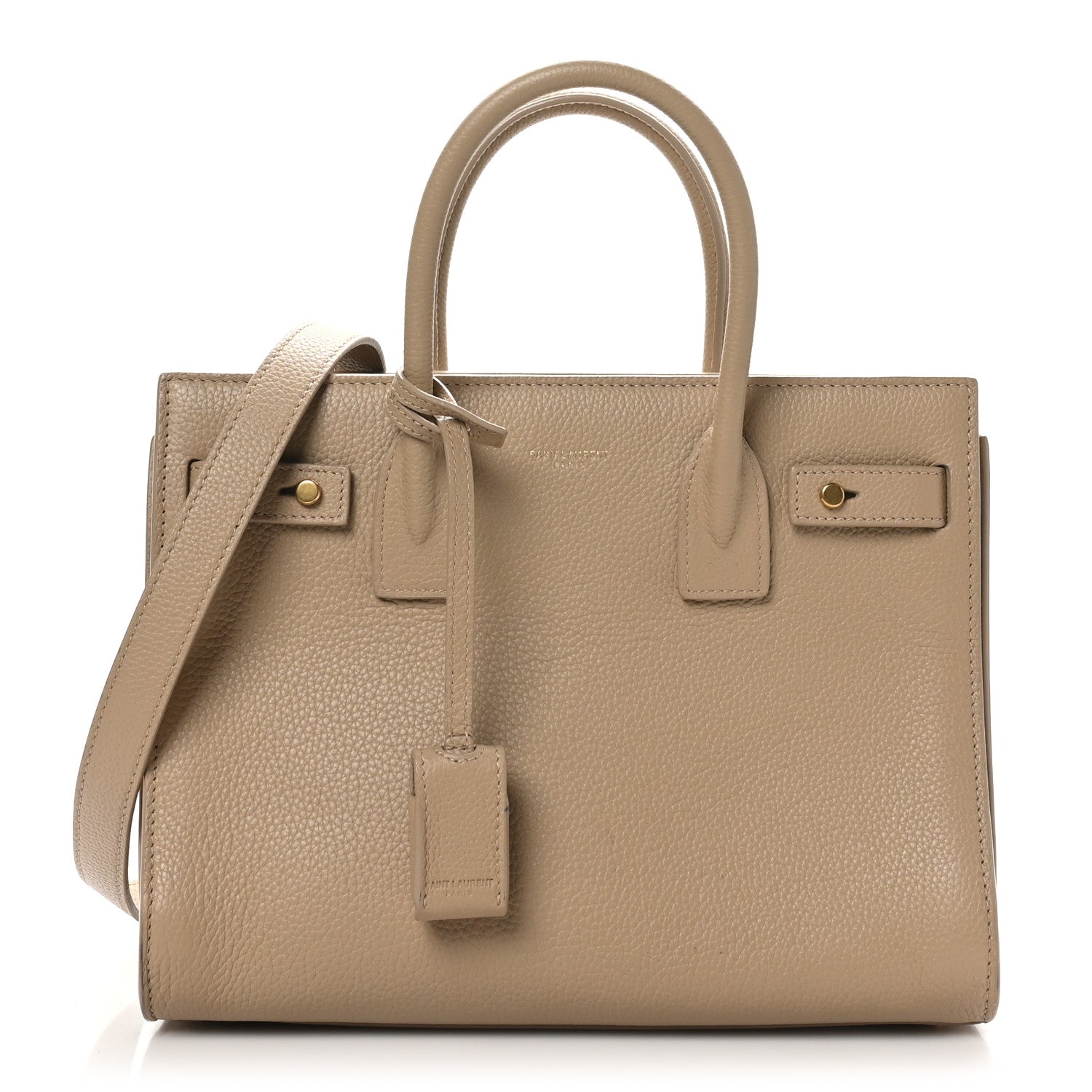 Saint Laurent Grained Calfskin Baby Sac De Jour Souple Dark Beige