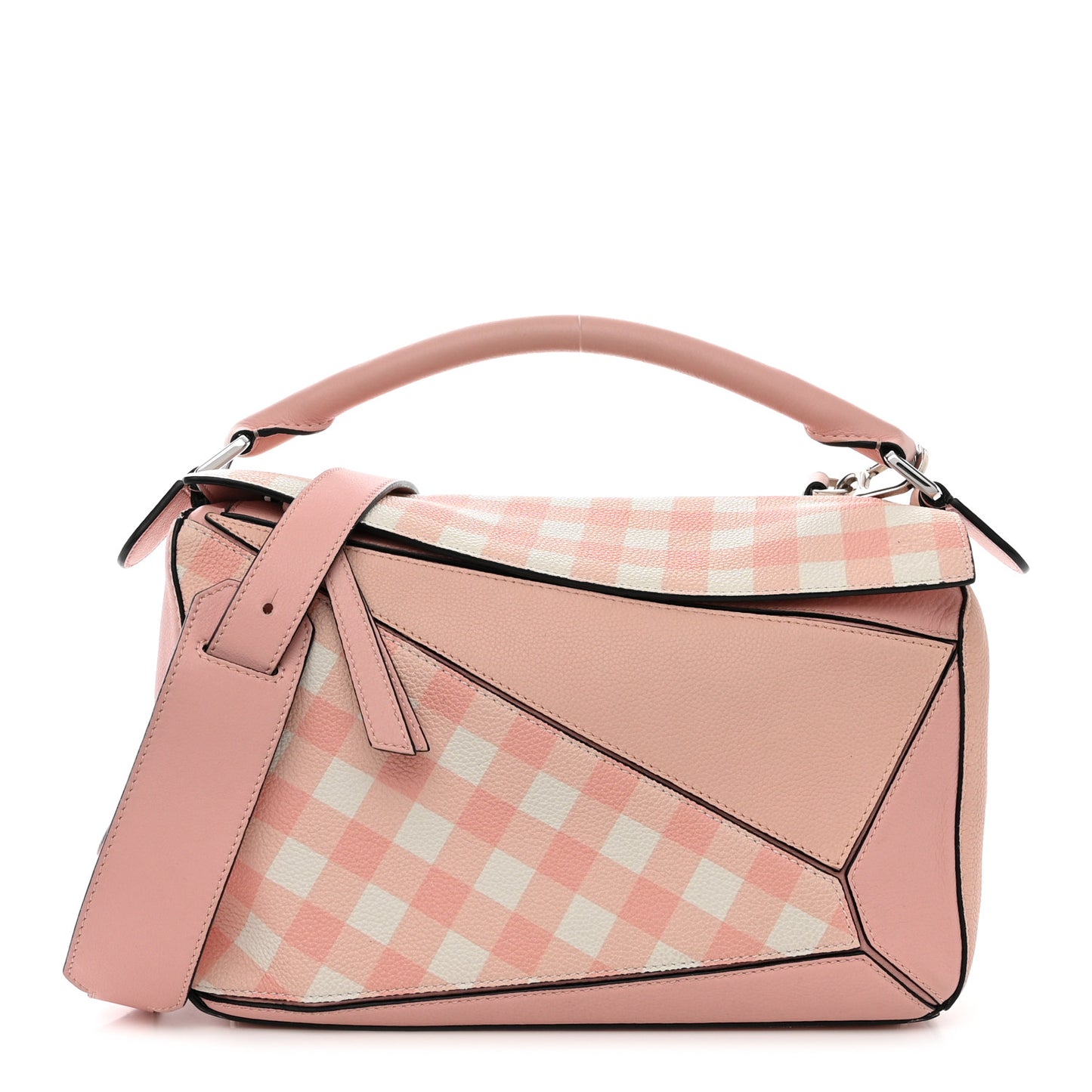 Calfskin Gingham Puzzle Bag Salom