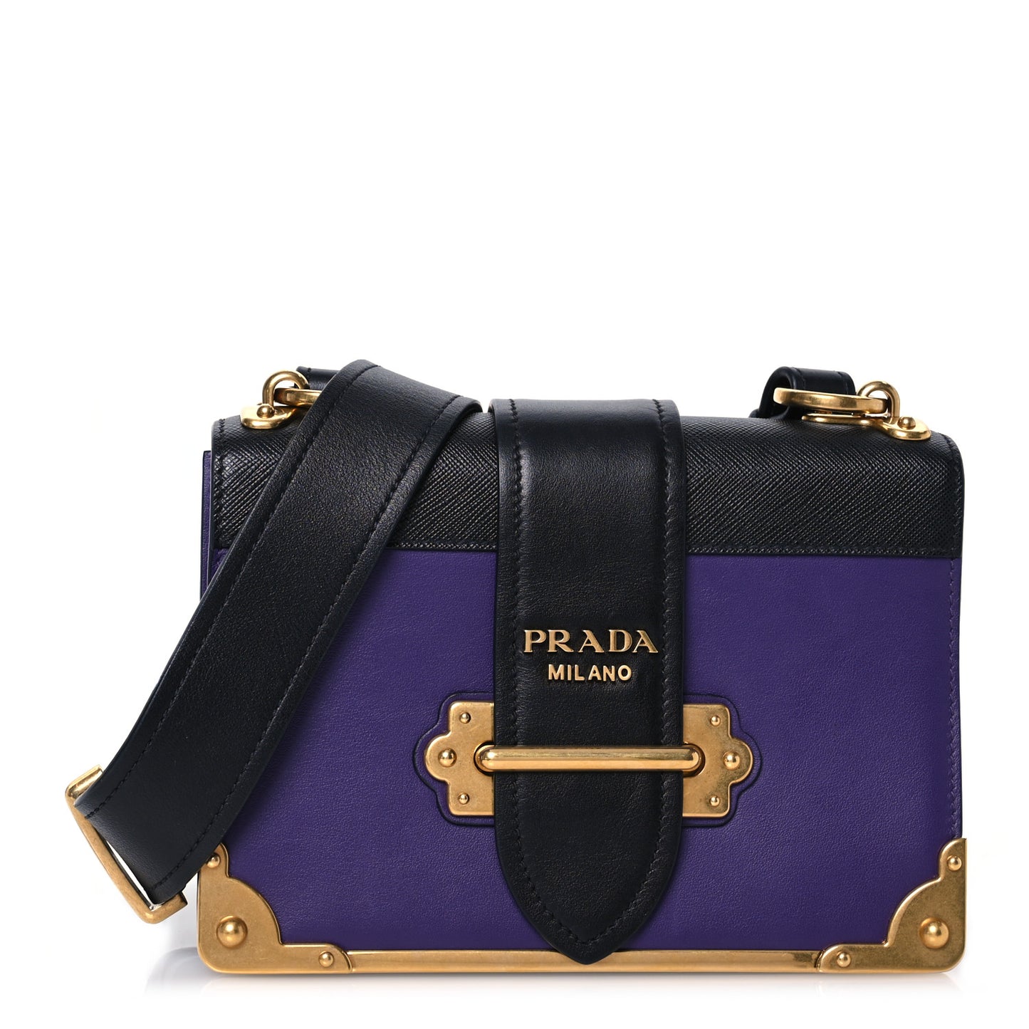 City Calfskin Saffiano Cahier Bag Viola Black